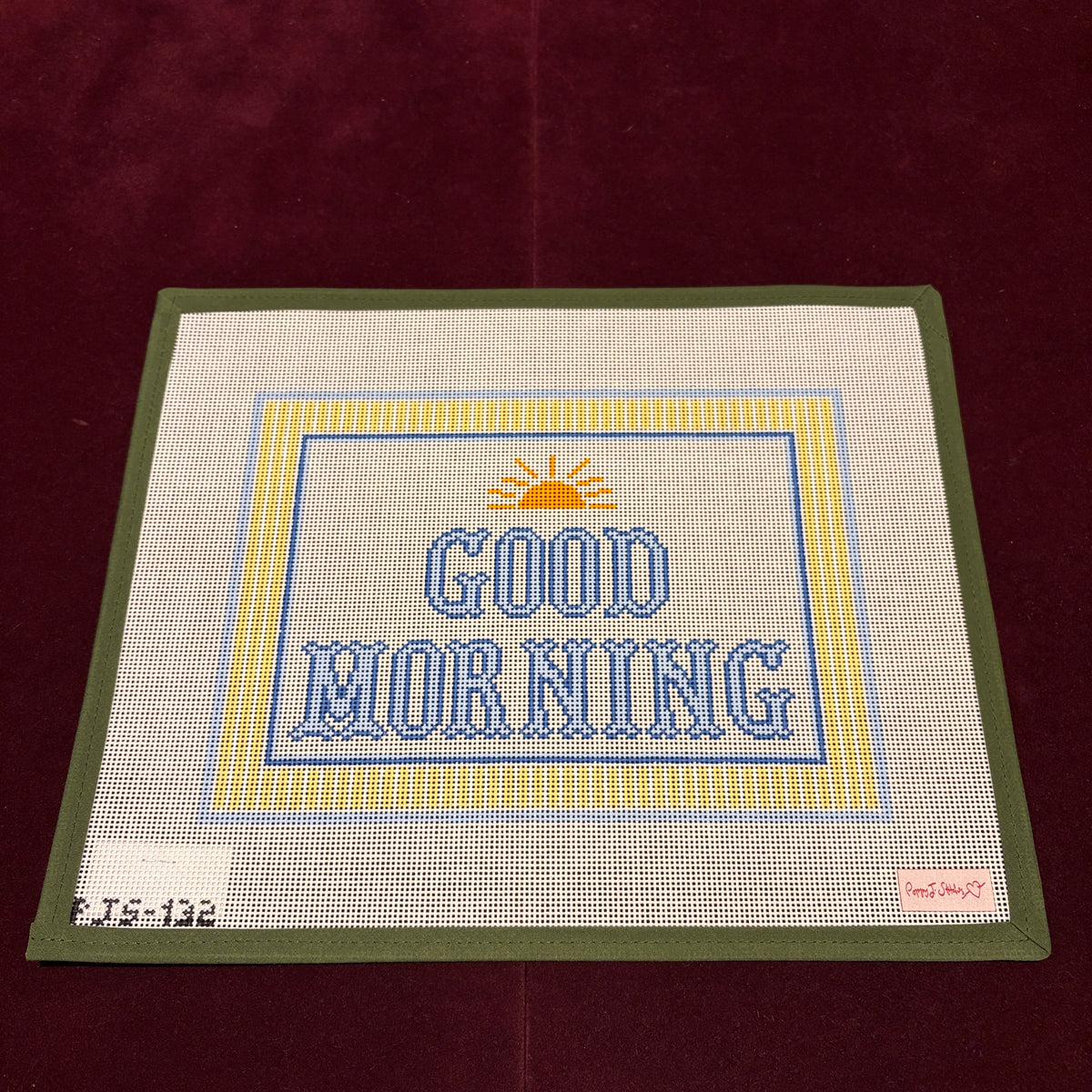 Good Morning-Needlepoint Canvas-Poppy J-The Pepper Pot Barrington, IL