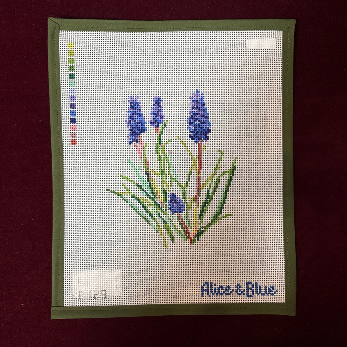 Grape Hyacinth-Needlepoint Canvas-Alice & Blue-The Pepper Pot Barrington, IL