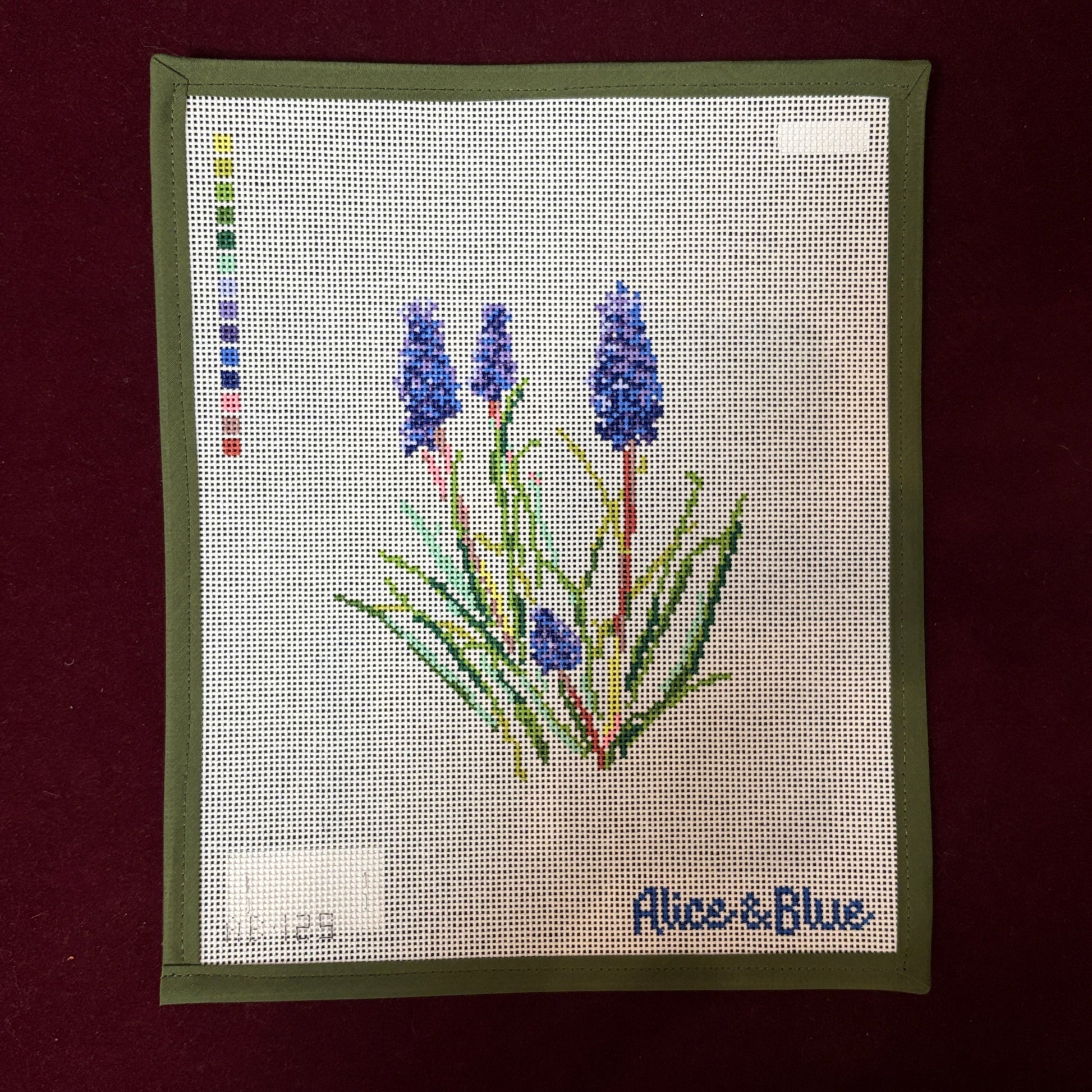 Grape Hyacinth-Needlepoint Canvas-Alice & Blue-The Pepper Pot Barrington, IL