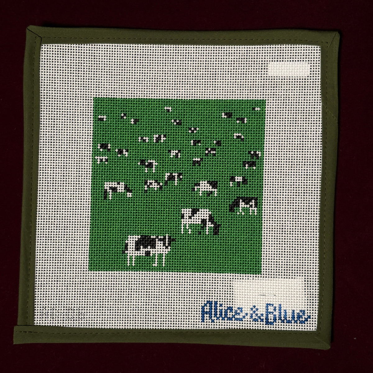 Grazing-Needlepoint Canvas-Alice & Blue-The Pepper Pot Barrington, IL