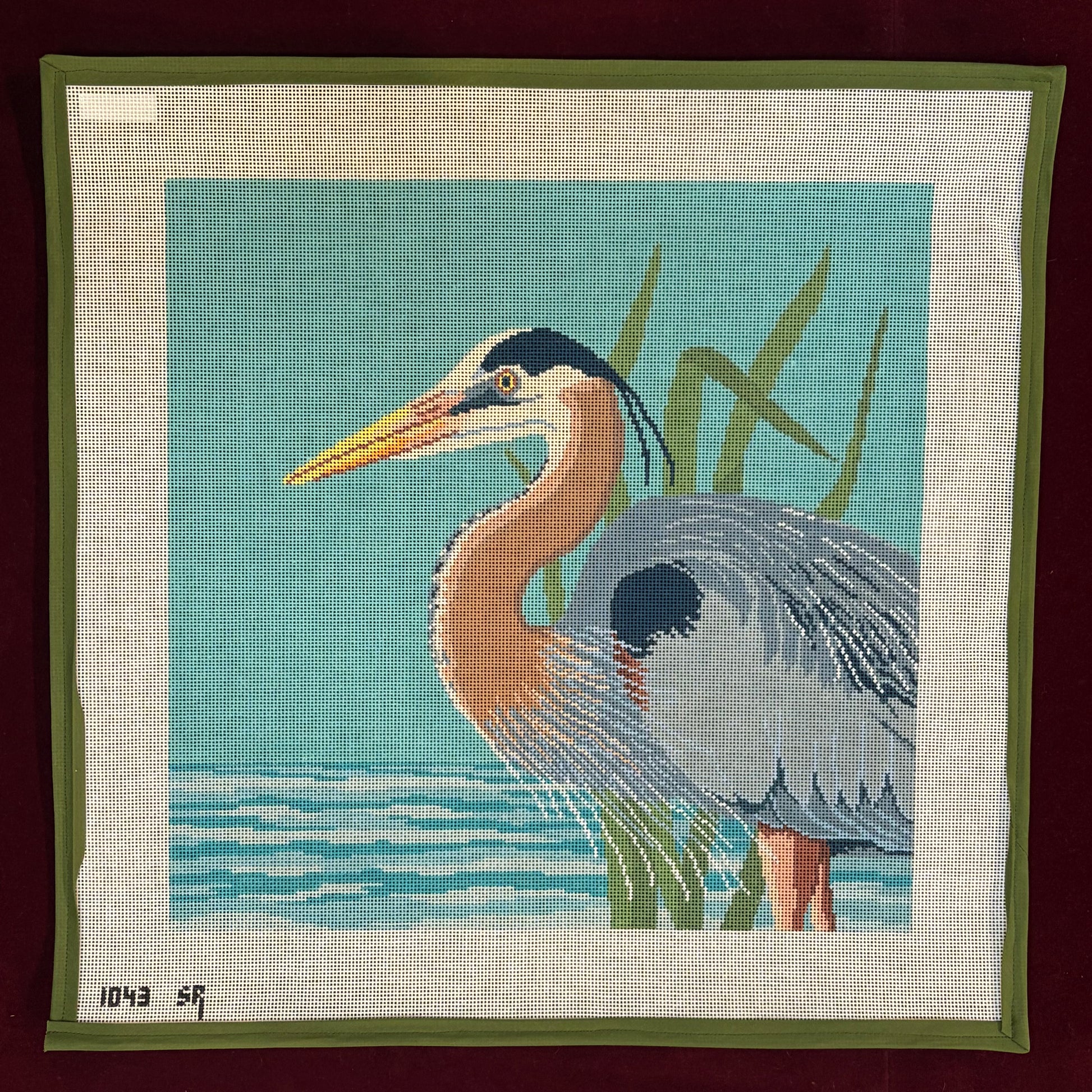 Great Blue Heron-Canvas-Susan Roberts Needlepoint-The Pepper Pot