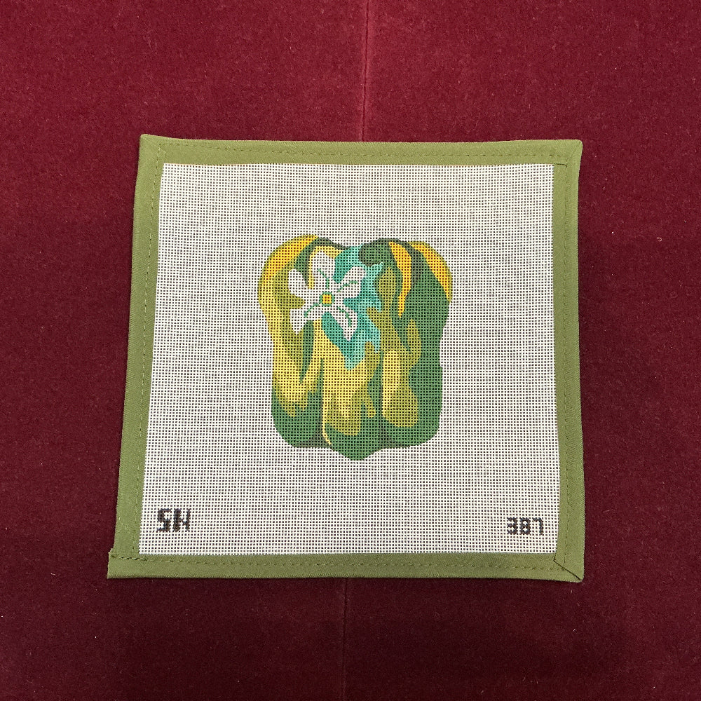 Green Pepper Ornament-Needlepoint Canvas-Silver Needle-The Pepper Pot Barrington, IL