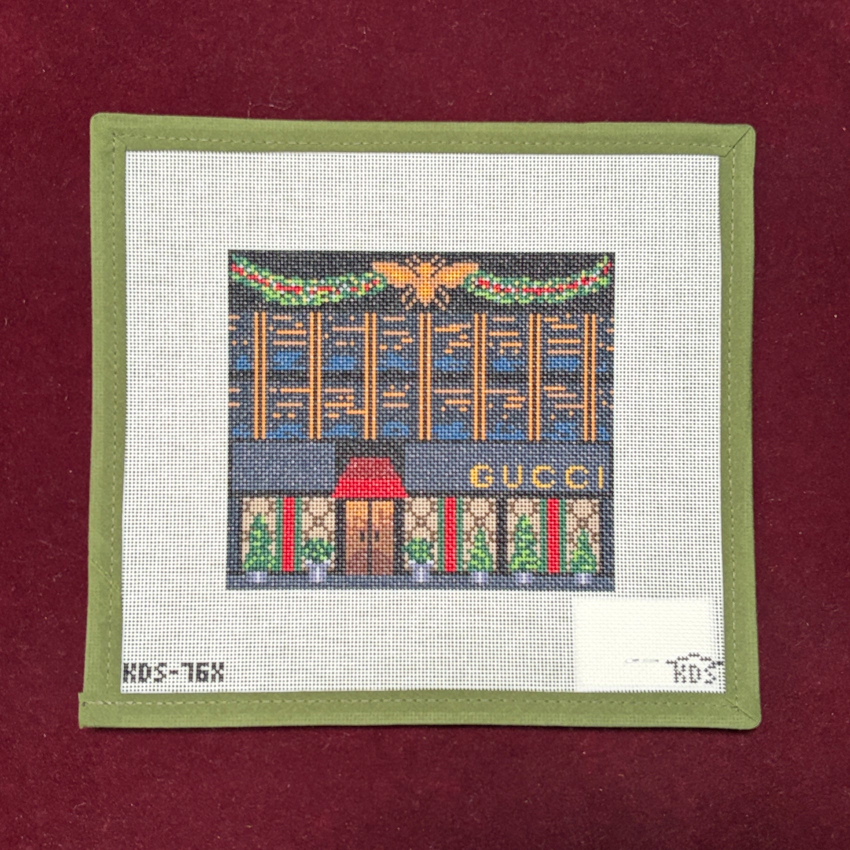 Gucci Storefront-Needlepoint Canvas-The Gingham Stitchery-The Pepper Pot Barrington, IL