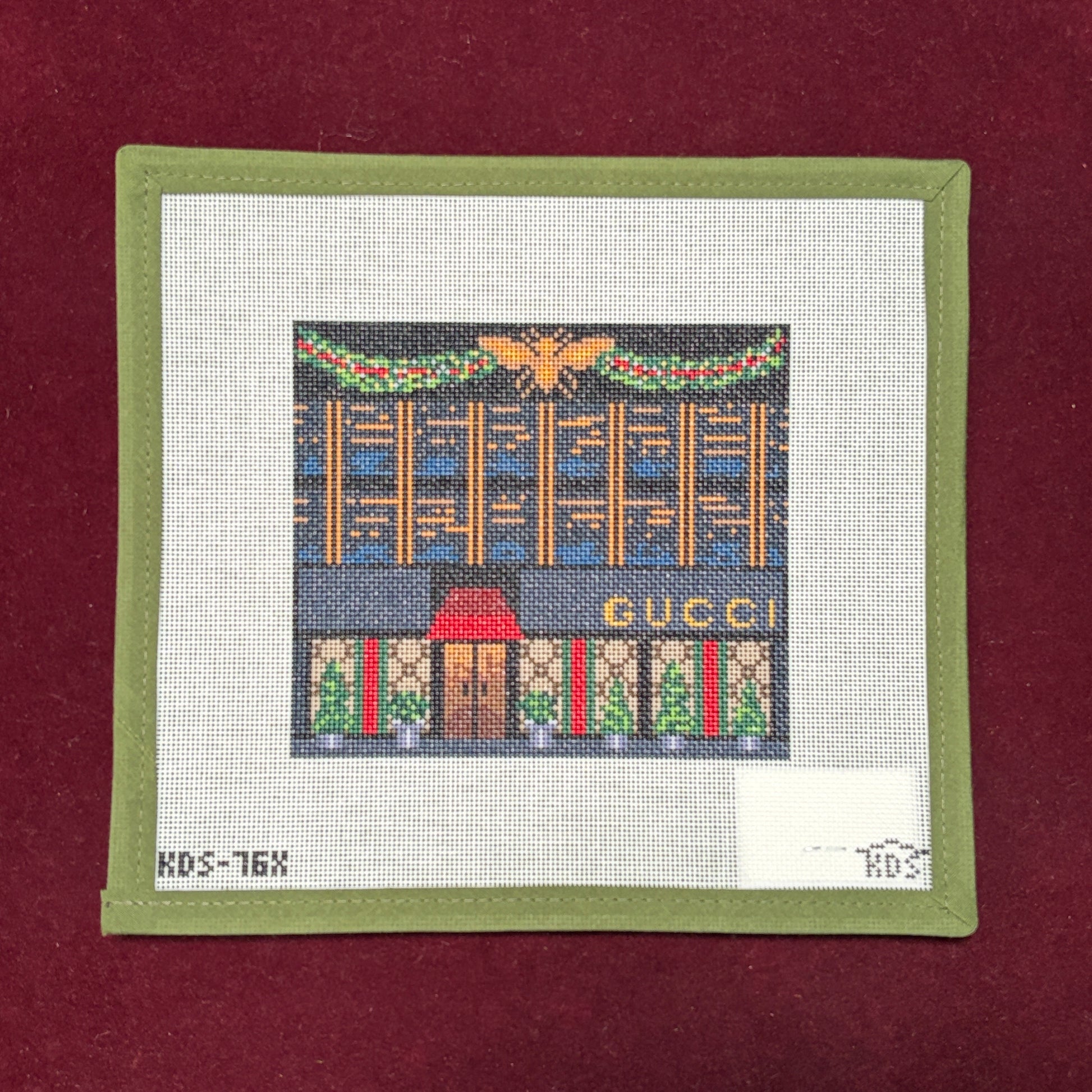 Gucci Storefront-Needlepoint Canvas-The Gingham Stitchery-The Pepper Pot Barrington, IL