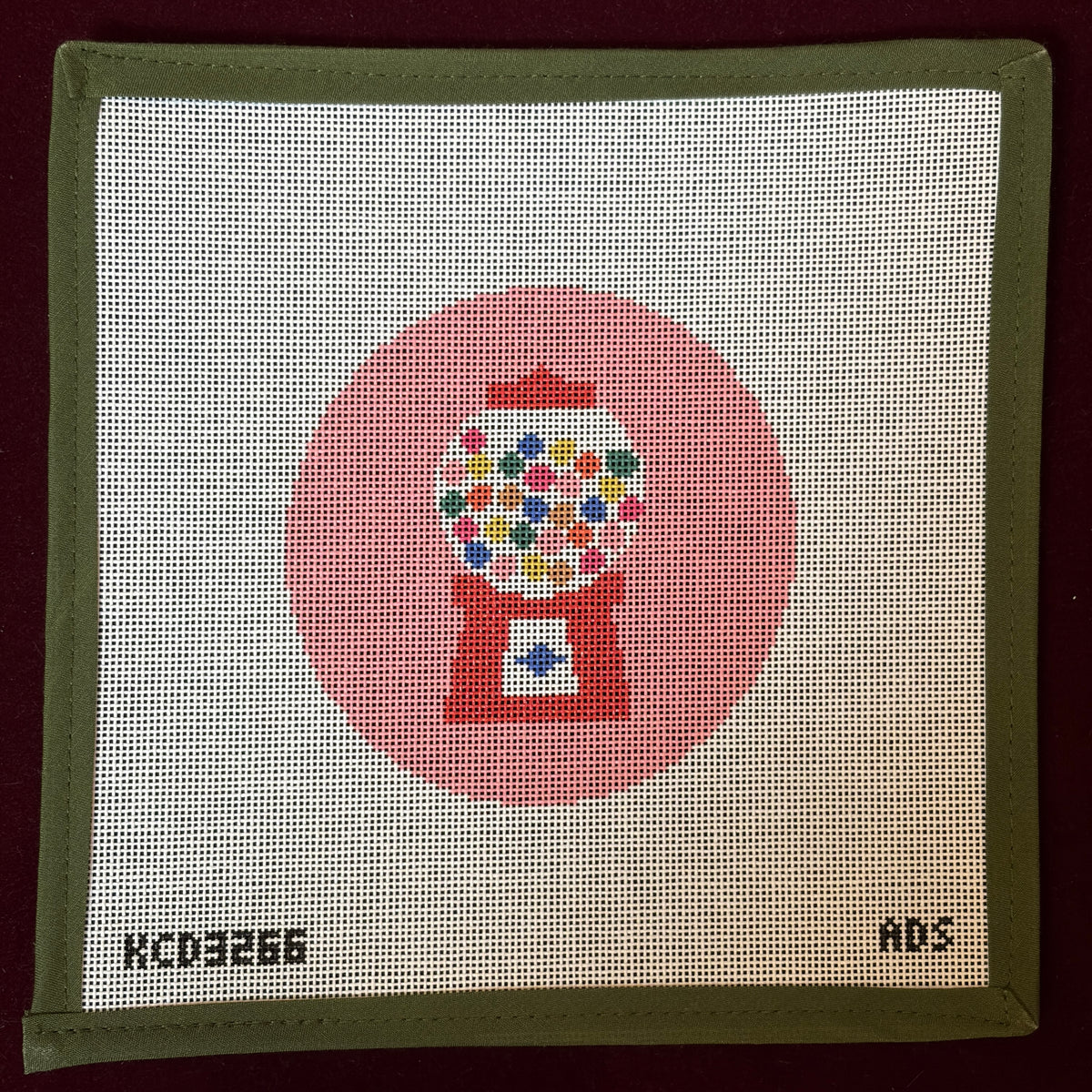 Gumball Machine-Needlepoint Canvas-KCN Designers-The Pepper Pot Barrington, IL