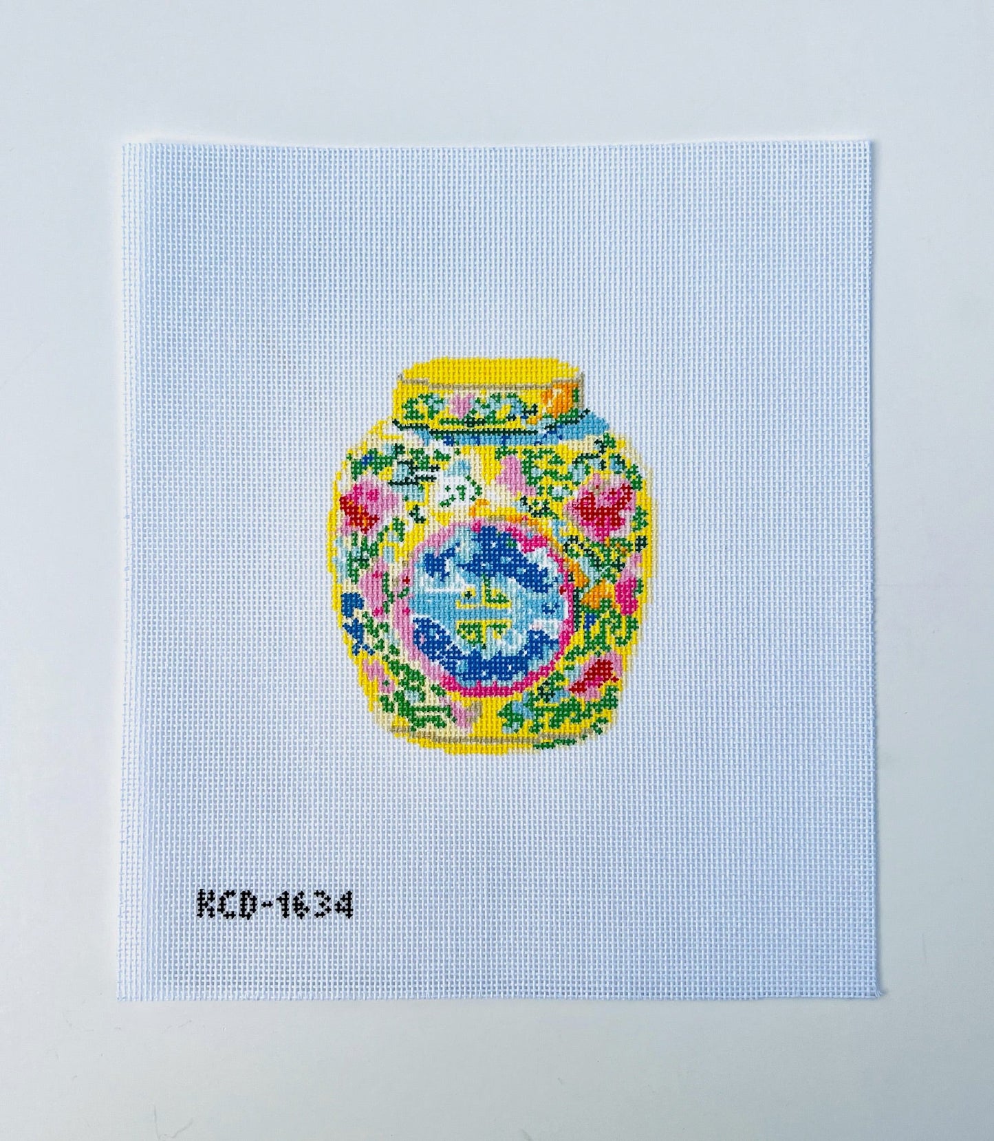 Haute Chinoiserie Yellow Canvas August Trunk Show-Needlepoint Canvas-KCN Designers-The Pepper Pot Barrington, IL