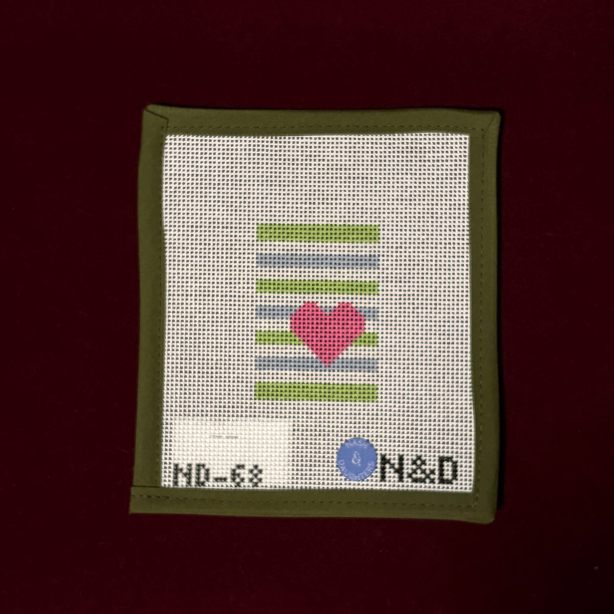 Hearts and Stripes-Needlepoint Canvas-Nash and Daughters-The Pepper Pot Barrington, IL