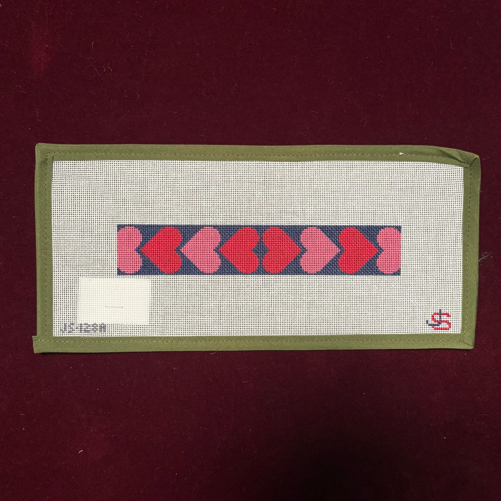 Hearts Key Fob, Red and Pink-Canvas-Jeni Sandberg-The Pepper Pot