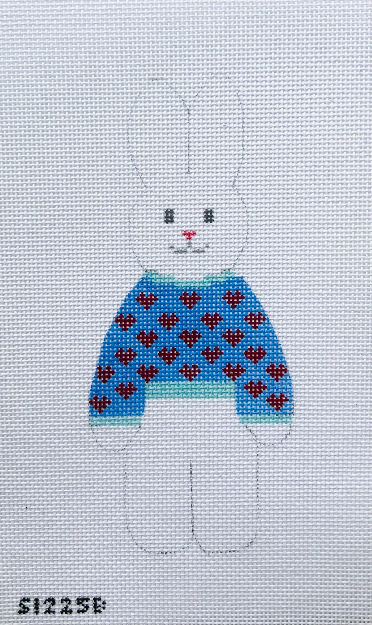 Hearts Sweater Bunny August Trunk Show-Needlepoint Canvas-KCN Designers-The Pepper Pot Barrington, IL