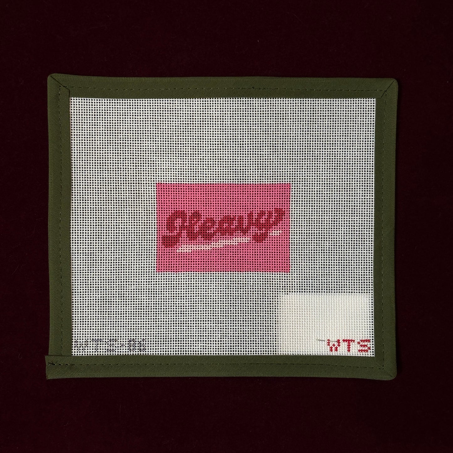 Heavy Luggage Tag-Needlepoint Canvas-What's The Stitch-The Pepper Pot Barrington, IL