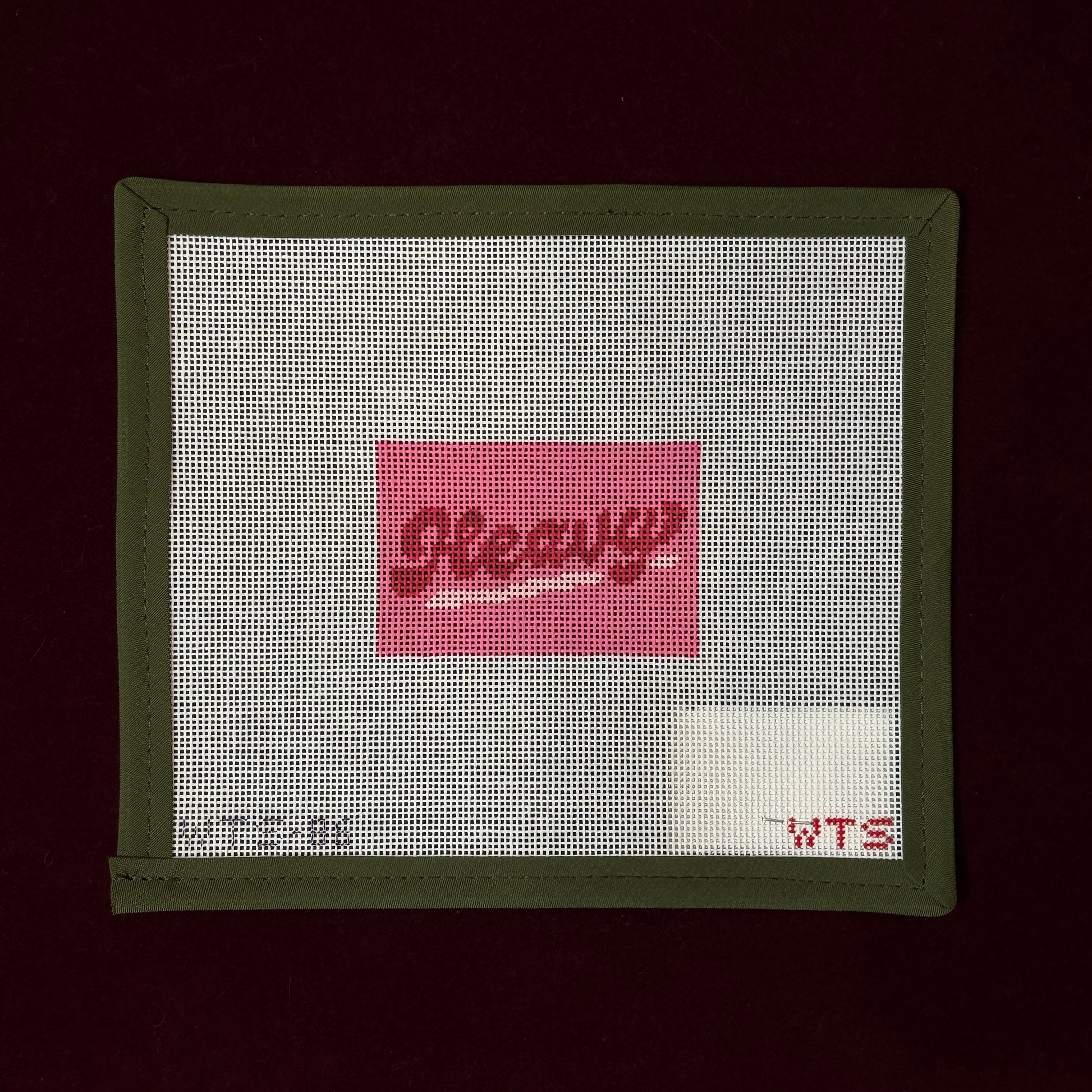 Heavy Luggage Tag-Needlepoint Canvas-What's The Stitch-The Pepper Pot Barrington, IL