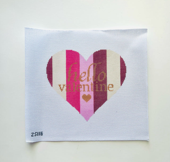 Hello Valentine Canvas August Trunk Show-Needlepoint Canvas-KCN Designers-The Pepper Pot Barrington, IL