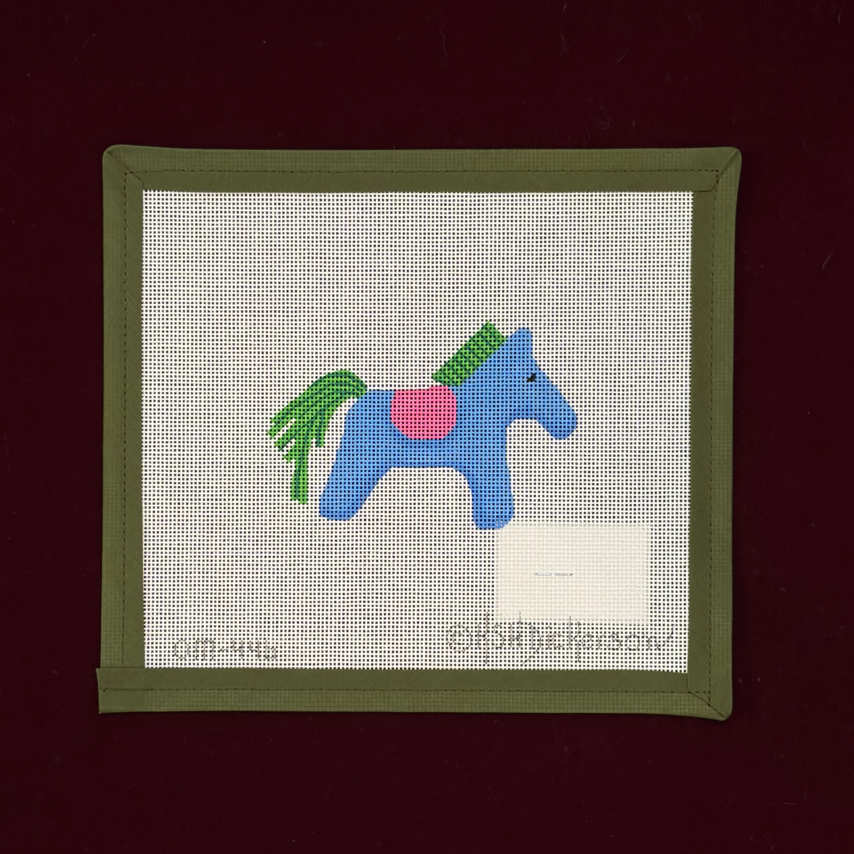 Hermes Horse with Saddle (Blue, Green, Fuschia) Mini/Bag Charm-Canvas-Kate Dickerson-The Pepper Pot