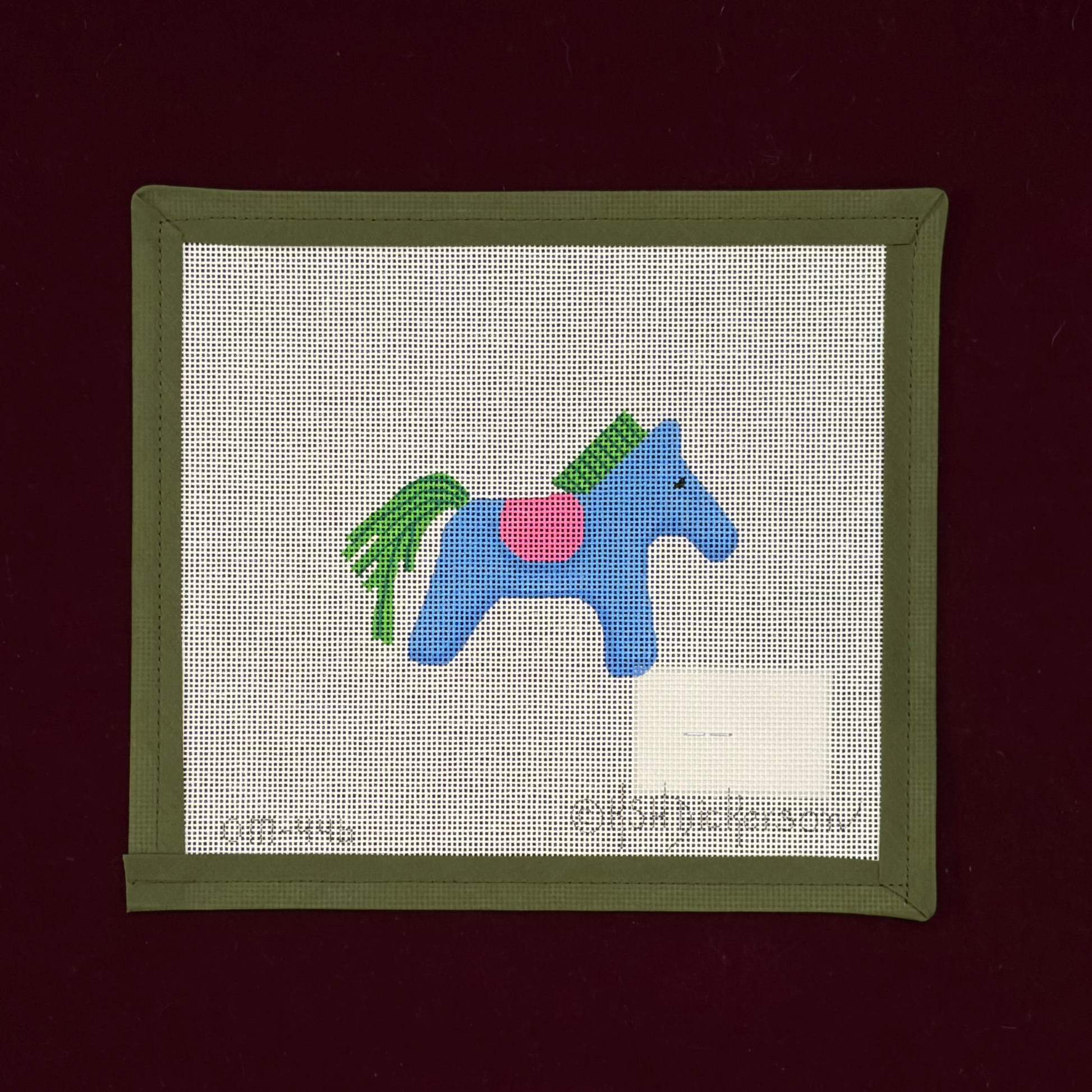 Hermes Horse with Saddle (Blue, Green, Fuschia) Mini/Bag Charm-Canvas-Kate Dickerson-The Pepper Pot