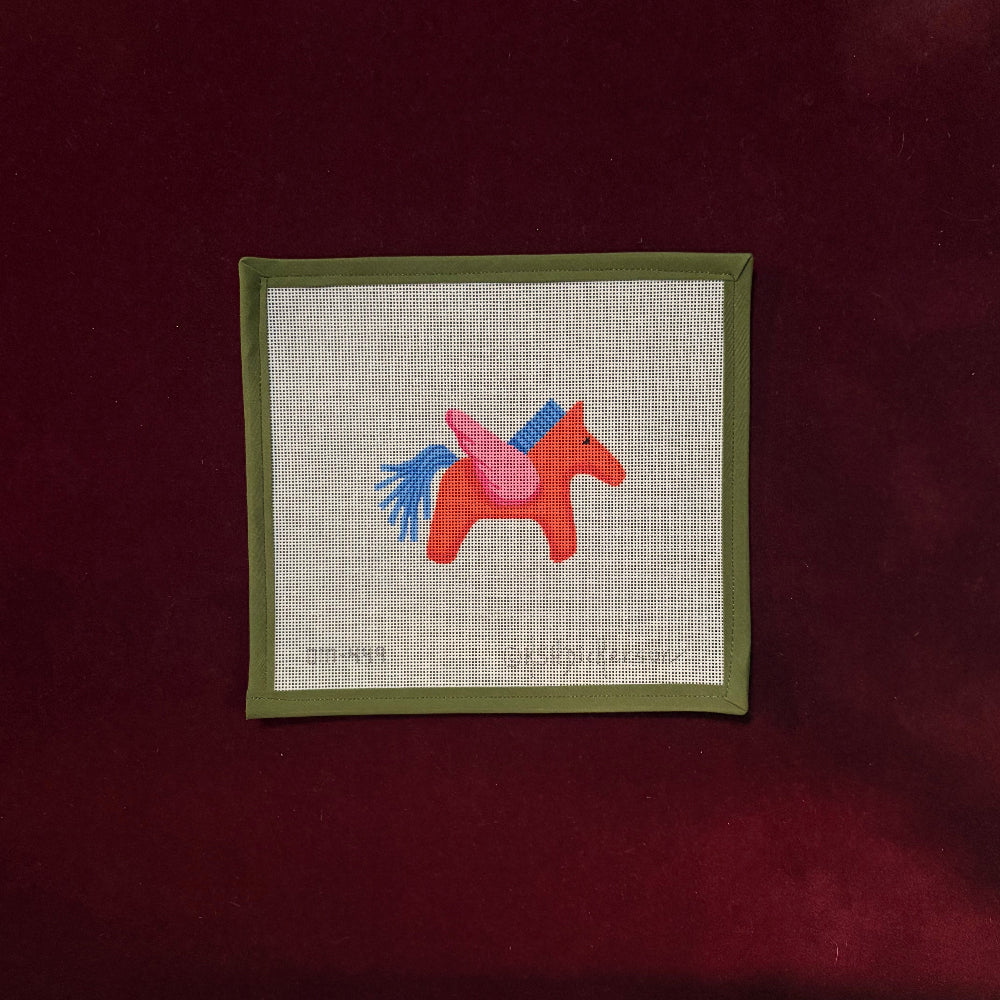 Hermes Pegasus - Orange Blue and Pink-Canvas-Kate Dickerson-The Pepper Pot