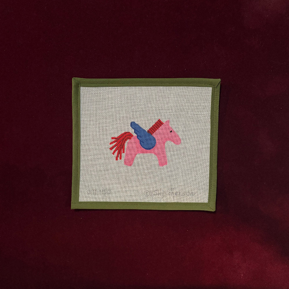 Hermes Pegasus- Red Blue and Pink-Canvas-Kate Dickerson-The Pepper Pot