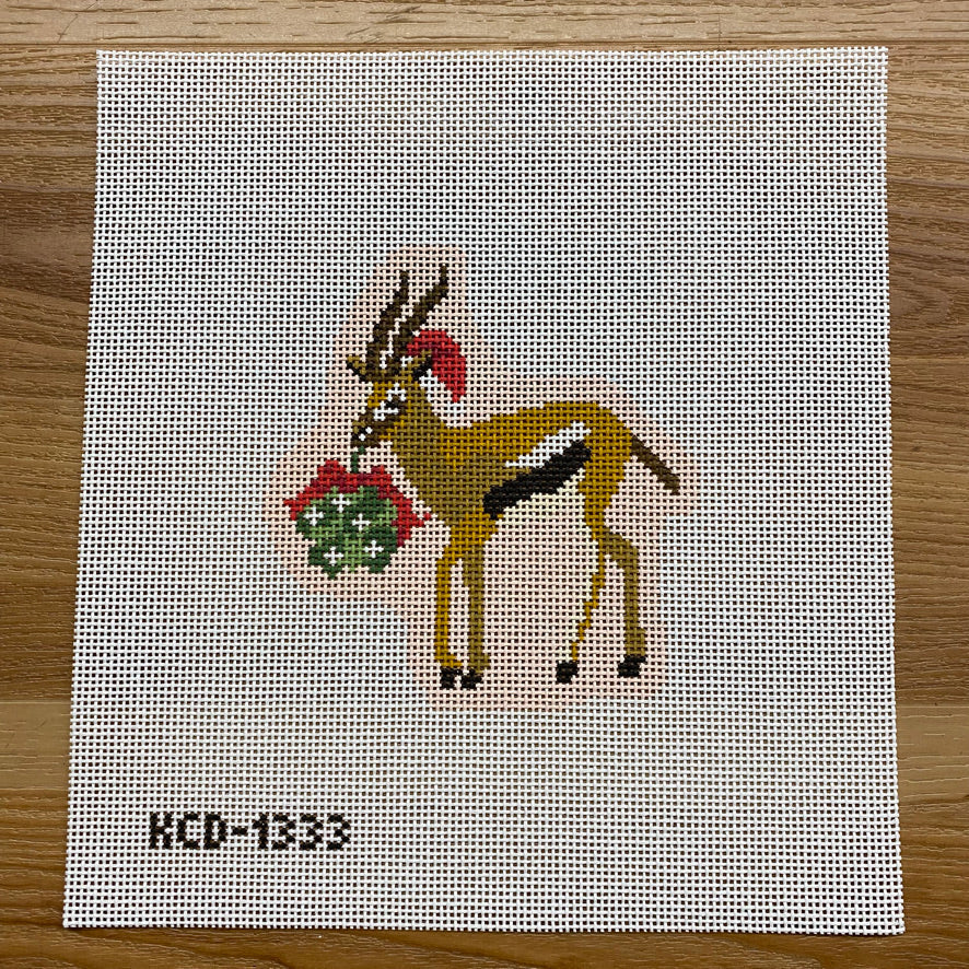 Holiday Antelope August Trunk Show-Needlepoint Canvas-KCN Designers-The Pepper Pot Barrington, IL