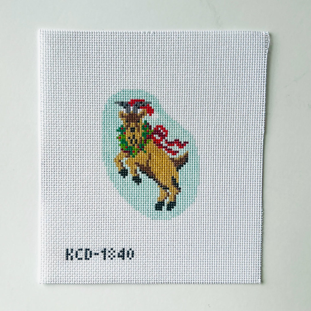 Holiday Goat August Trunk Show-Needlepoint Canvas-KCN Designers-The Pepper Pot Barrington, IL