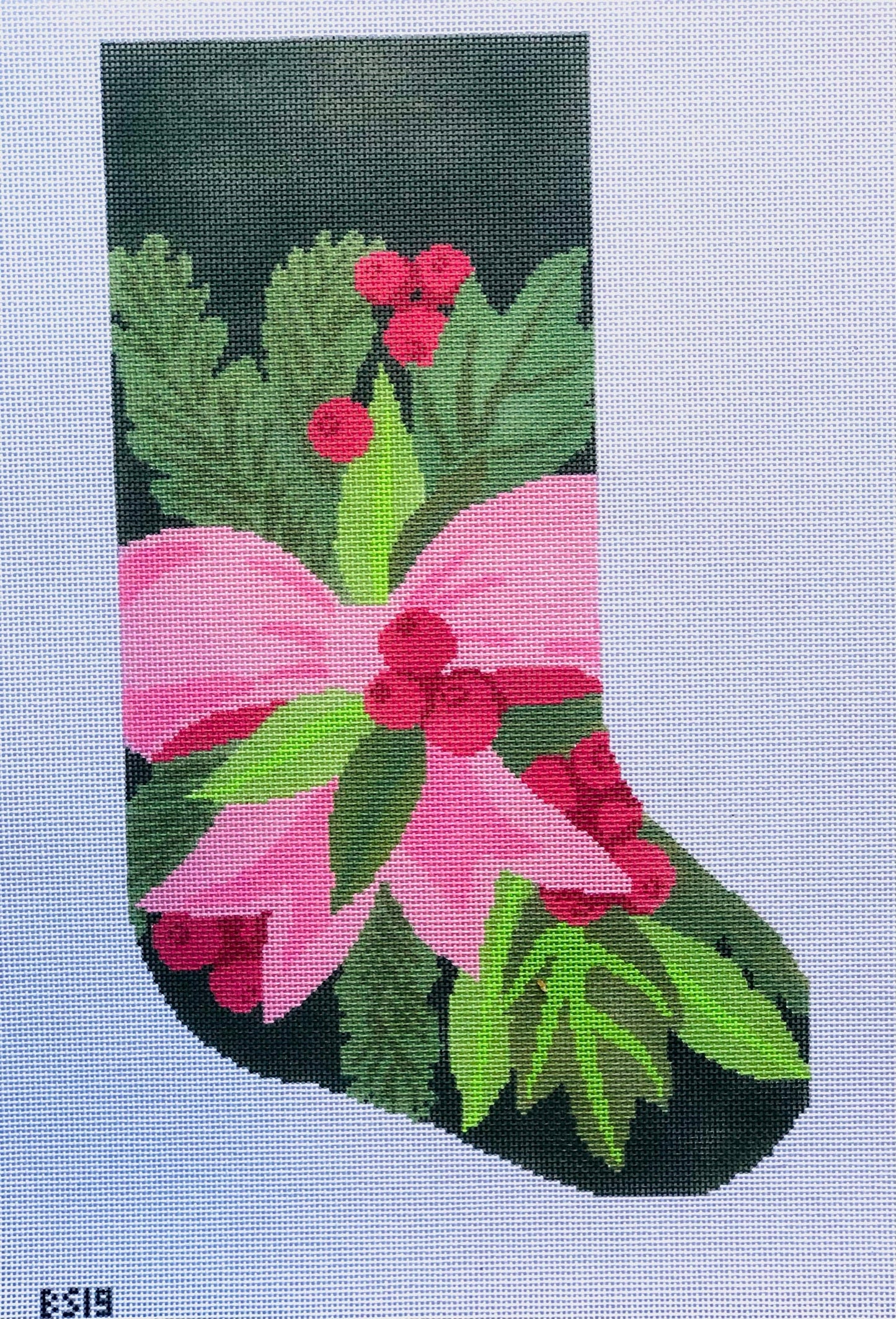 Holiday Greetings Bauble Stocking Canvas August Trunk Show-Needlepoint Canvas-KCN Designers-The Pepper Pot Barrington, IL