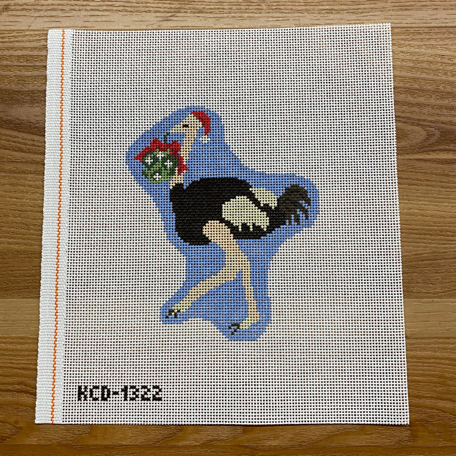 Holiday Ostrich August Trunk Show-Needlepoint Canvas-KCN Designers-The Pepper Pot Barrington, IL