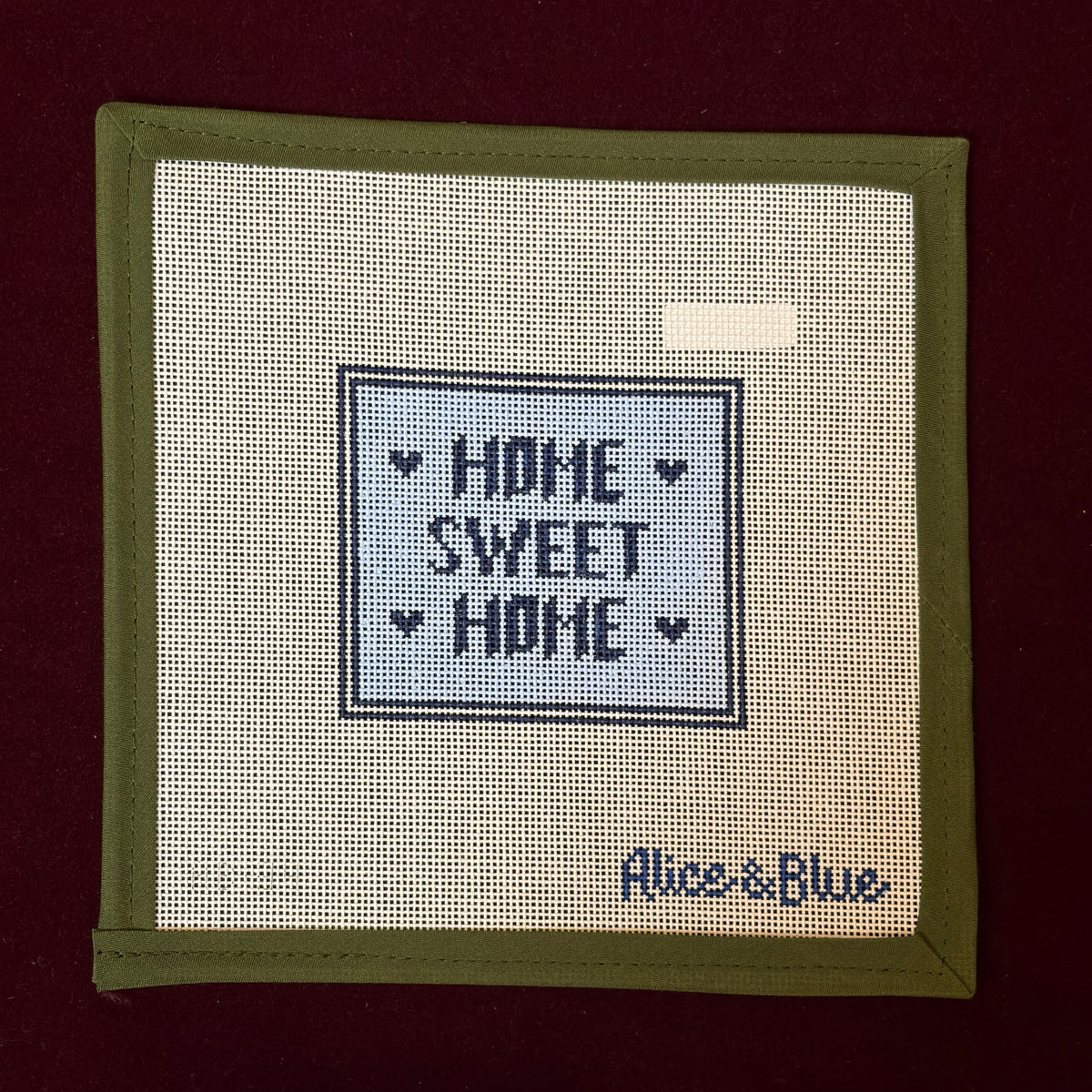 Home Sweet Home 18m-Needlepoint Canvas-Alice & Blue-The Pepper Pot Barrington, IL