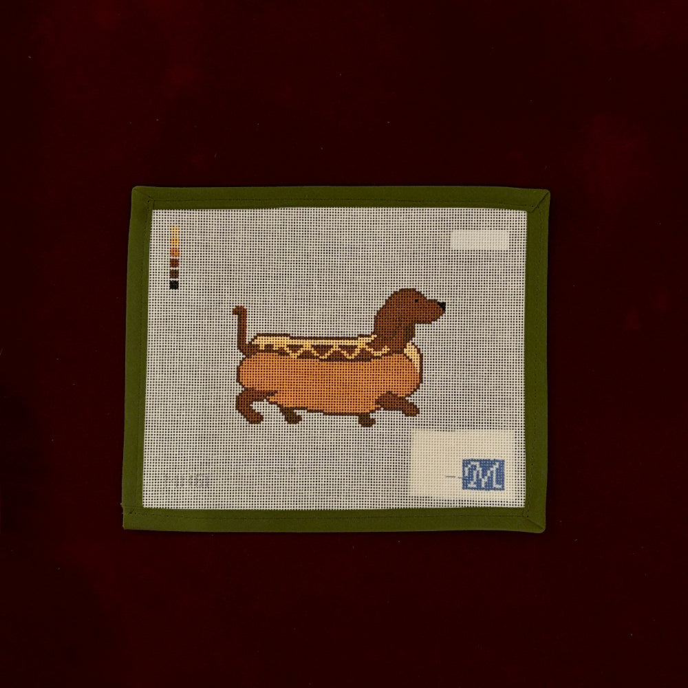Hot dog-Needlepoint Canvas-Maura Nolan-The Pepper Pot Barrington, IL