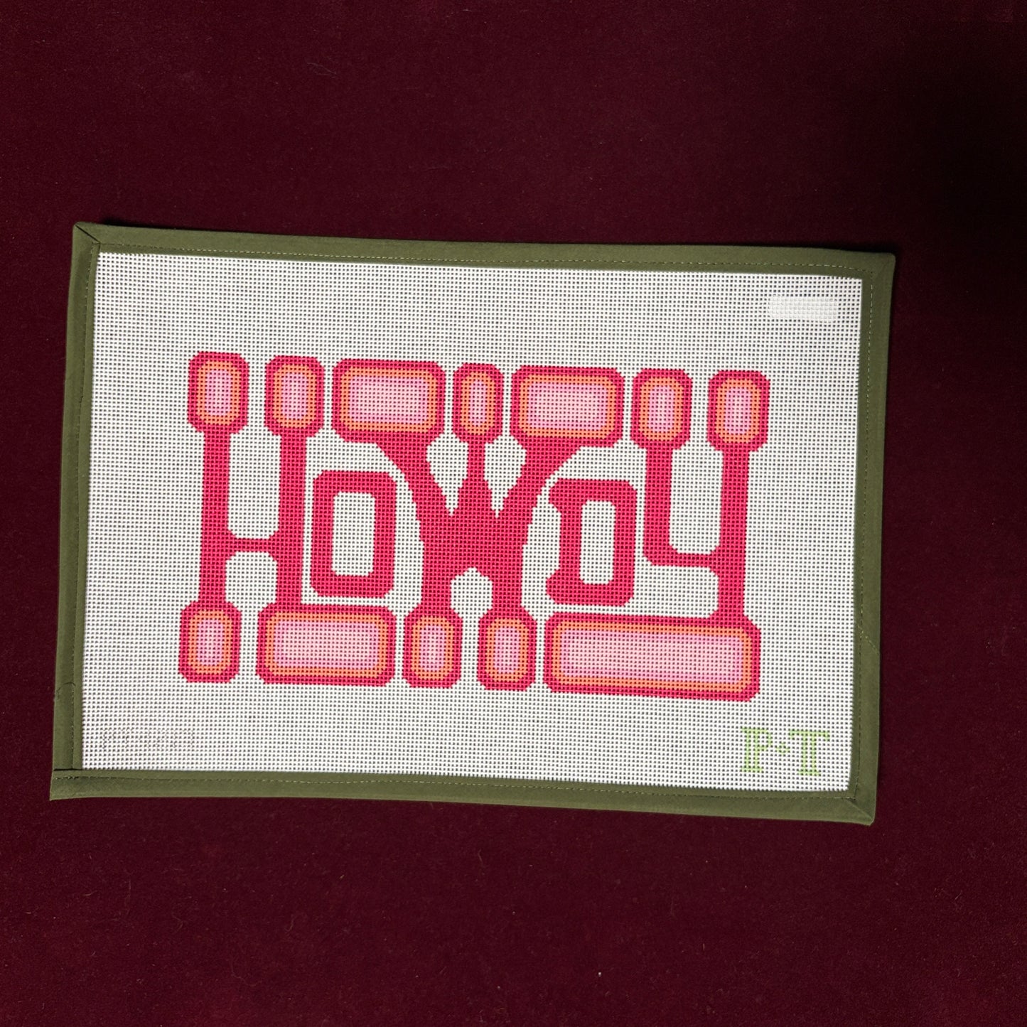 Howdy-Needlepoint Canvas-Pin & Tonic-The Pepper Pot Barrington, IL