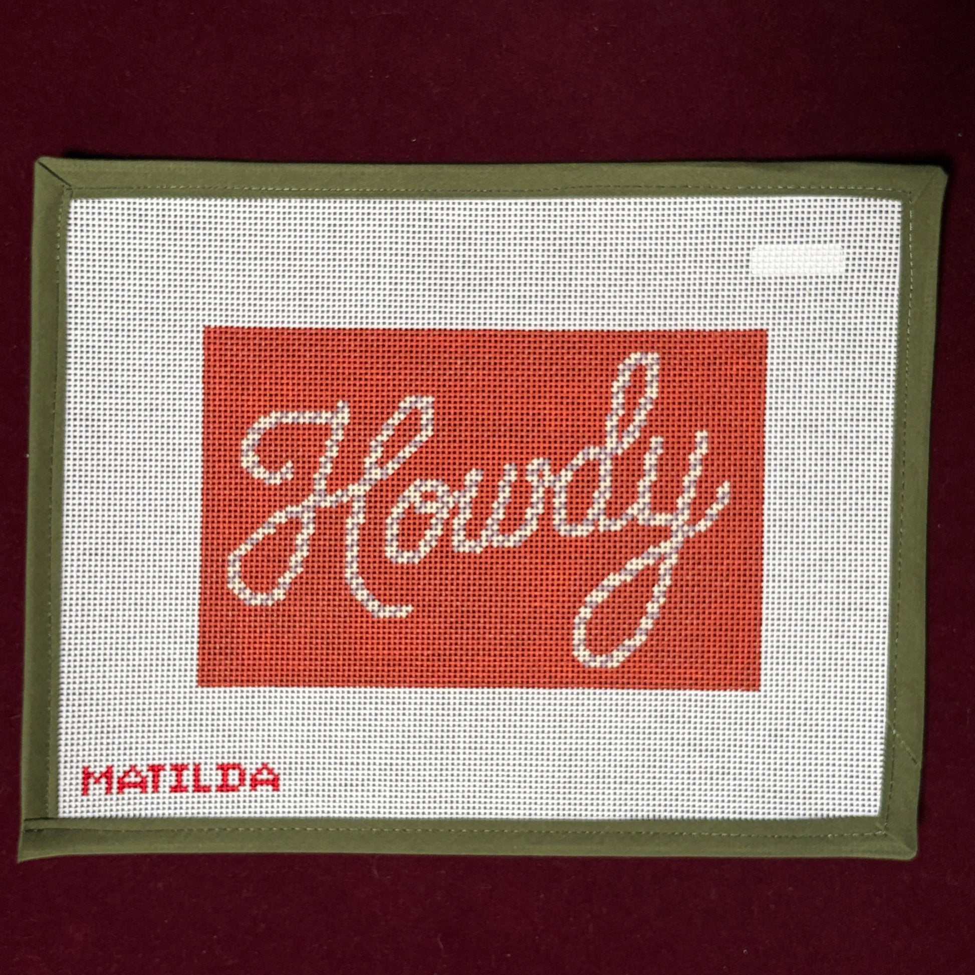 Howdy Needlepoint Canvas-Needlepoint Canvas-Oz Needle and Thread-The Pepper Pot Barrington, IL