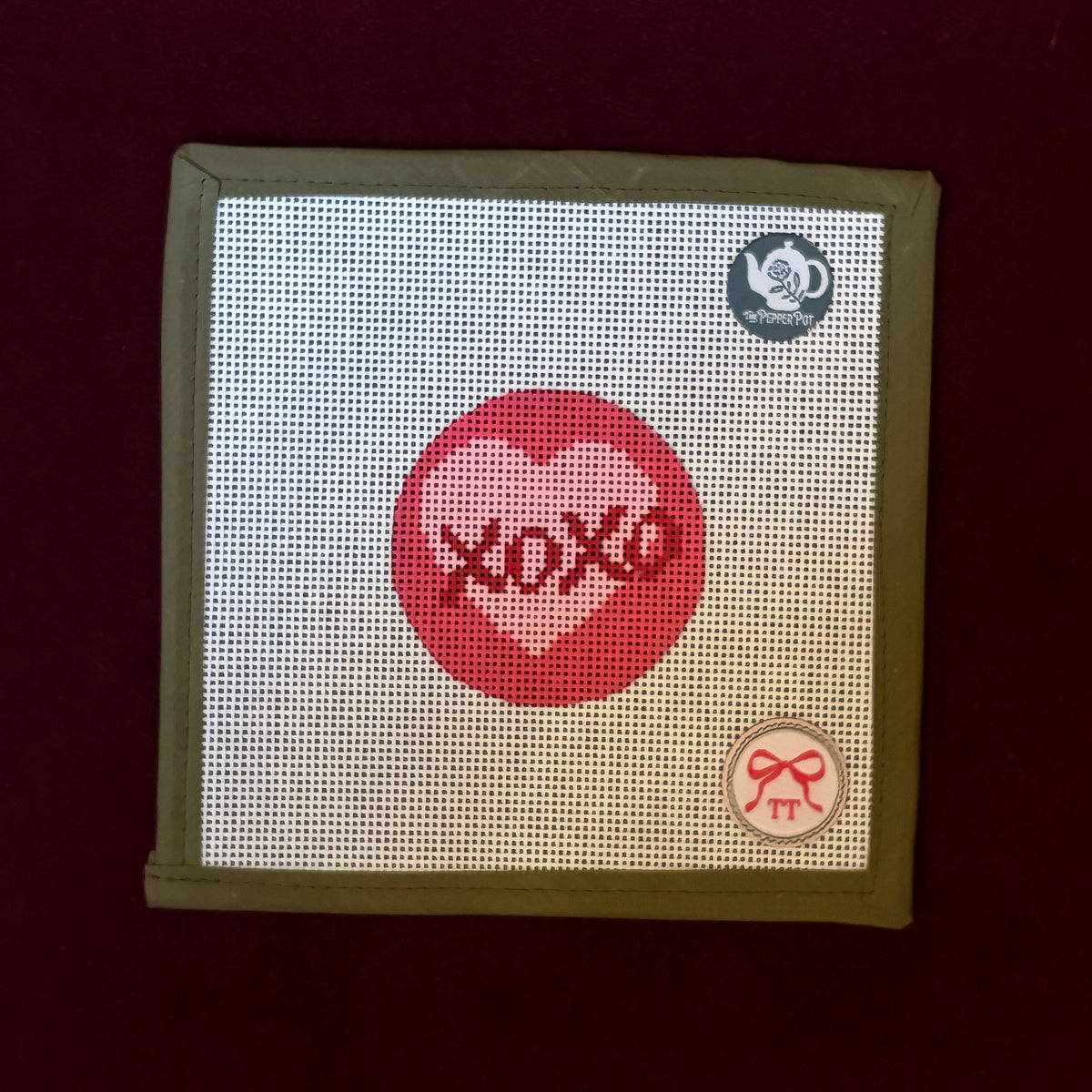Hugs & Kisses-Needlepoint Canvas-Threading Treasures-The Pepper Pot Barrington, IL