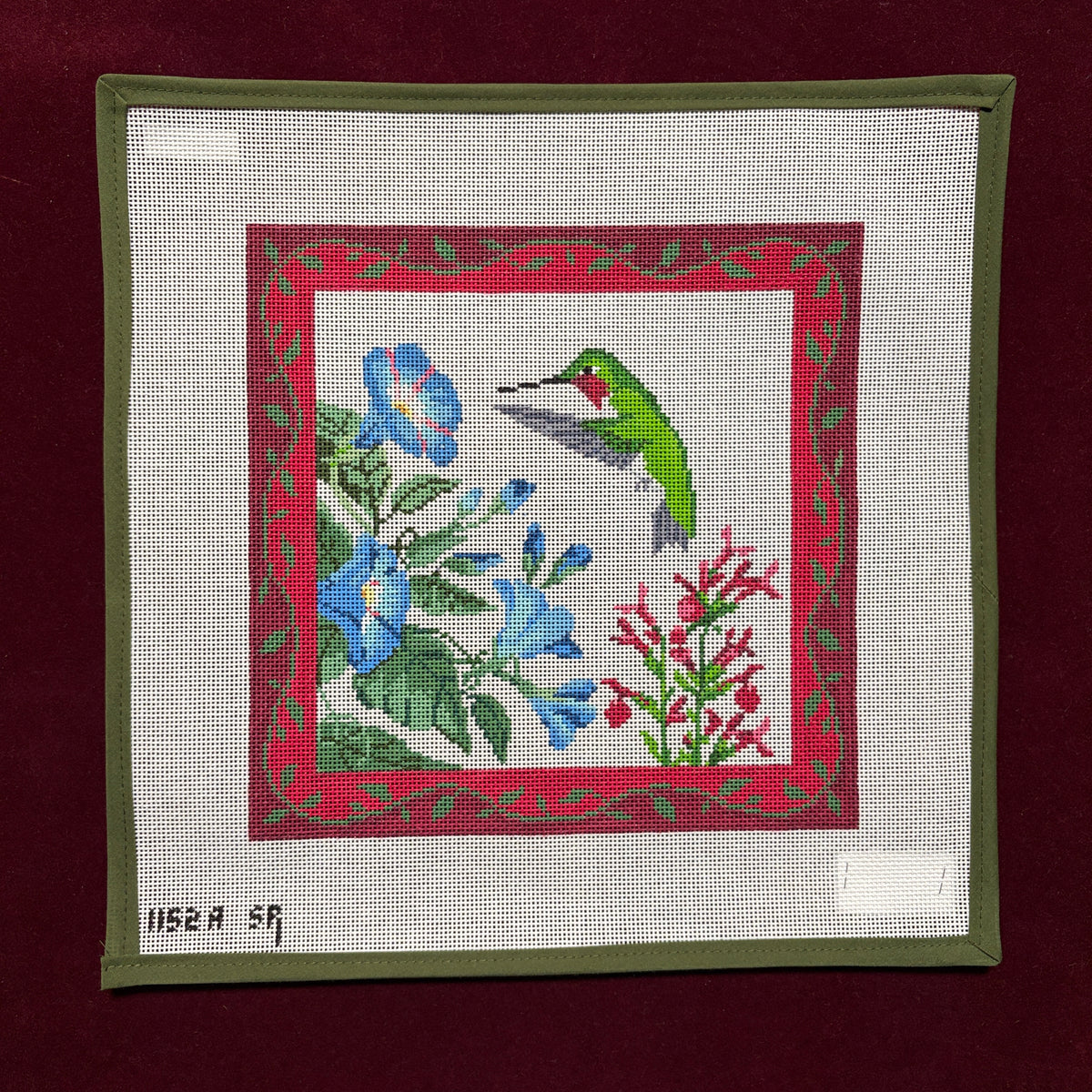 Humming Birds At Morning Glories-Needlepoint Canvas-Susan Roberts Needlepoint-The Pepper Pot Barrington, IL
