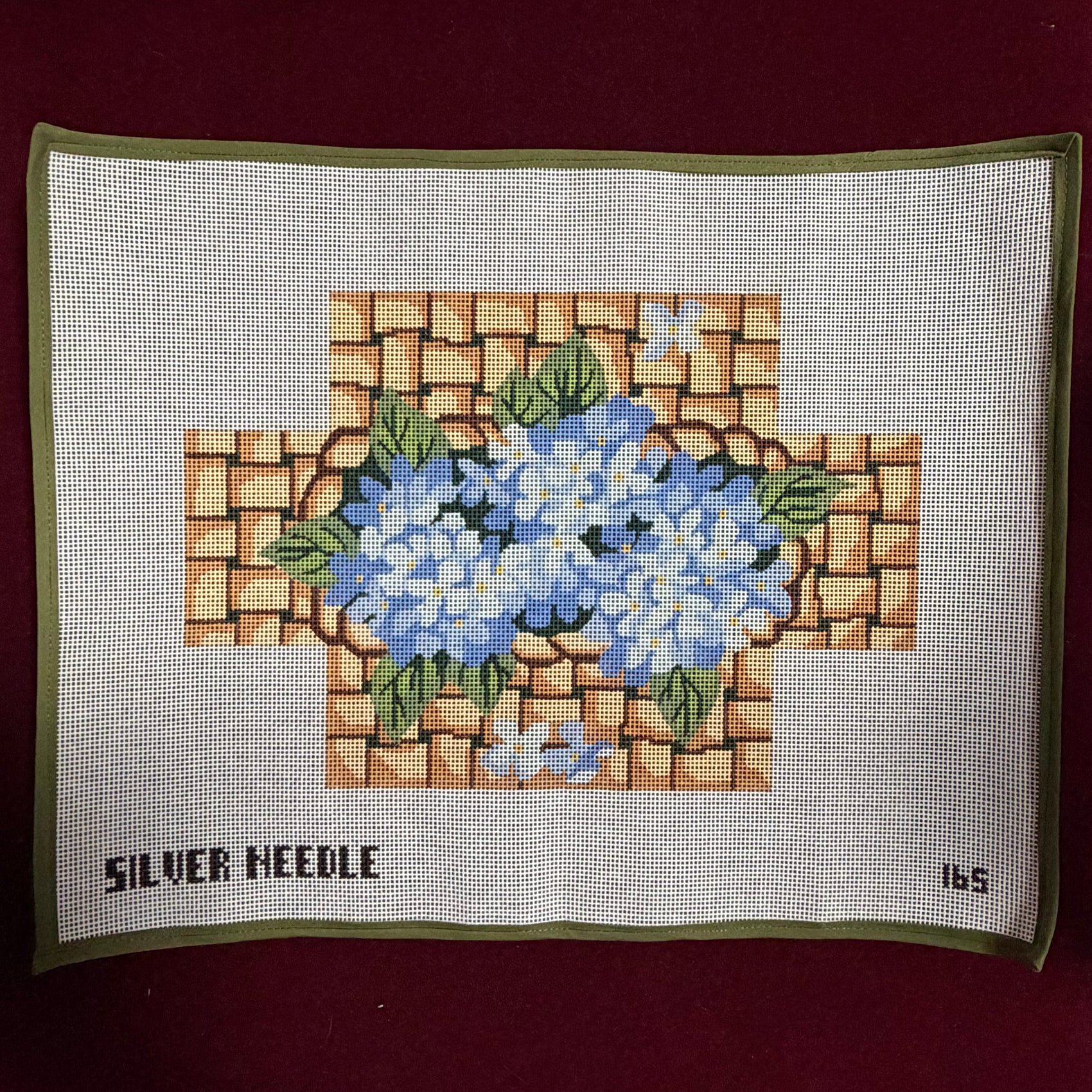 Hydrangea Doorstop Brick Cover-Canvas-Silver Needle-The Pepper Pot