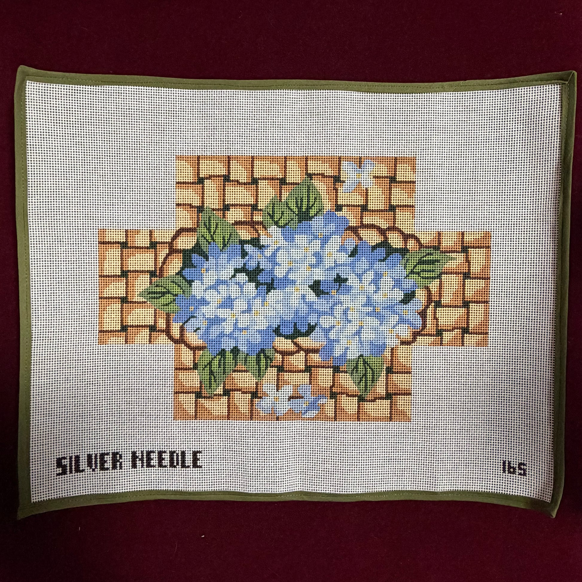 Hydrangea Doorstop Brick Cover-Canvas-Silver Needle-The Pepper Pot