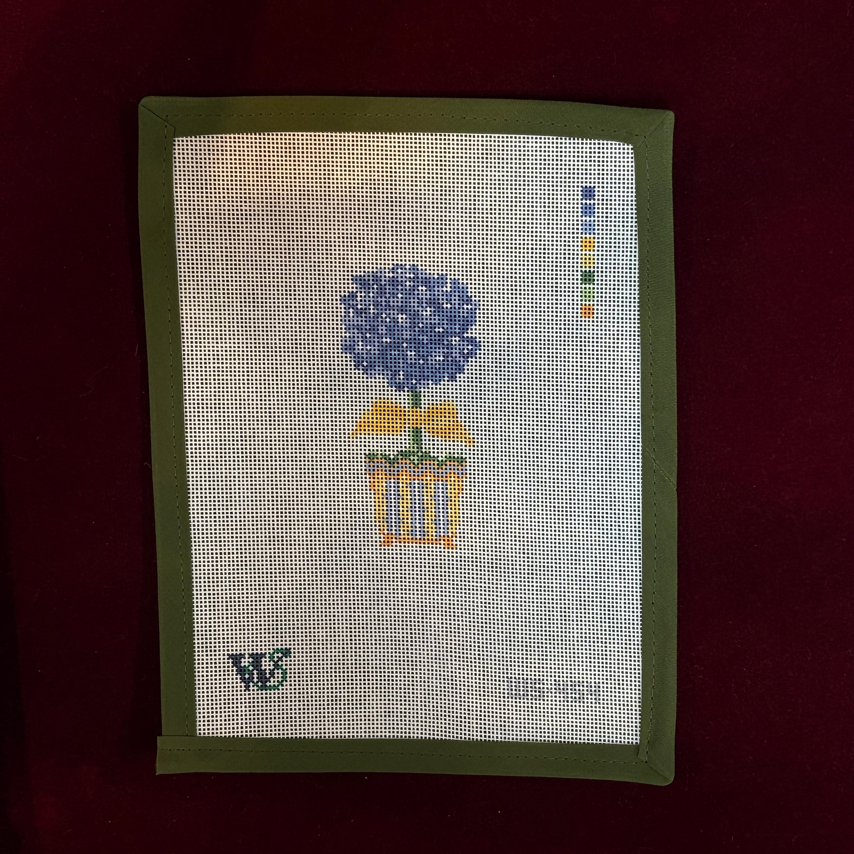 Hydrangea Topiary-Needlepoint Canvas-Wipstitch-The Pepper Pot Barrington, IL