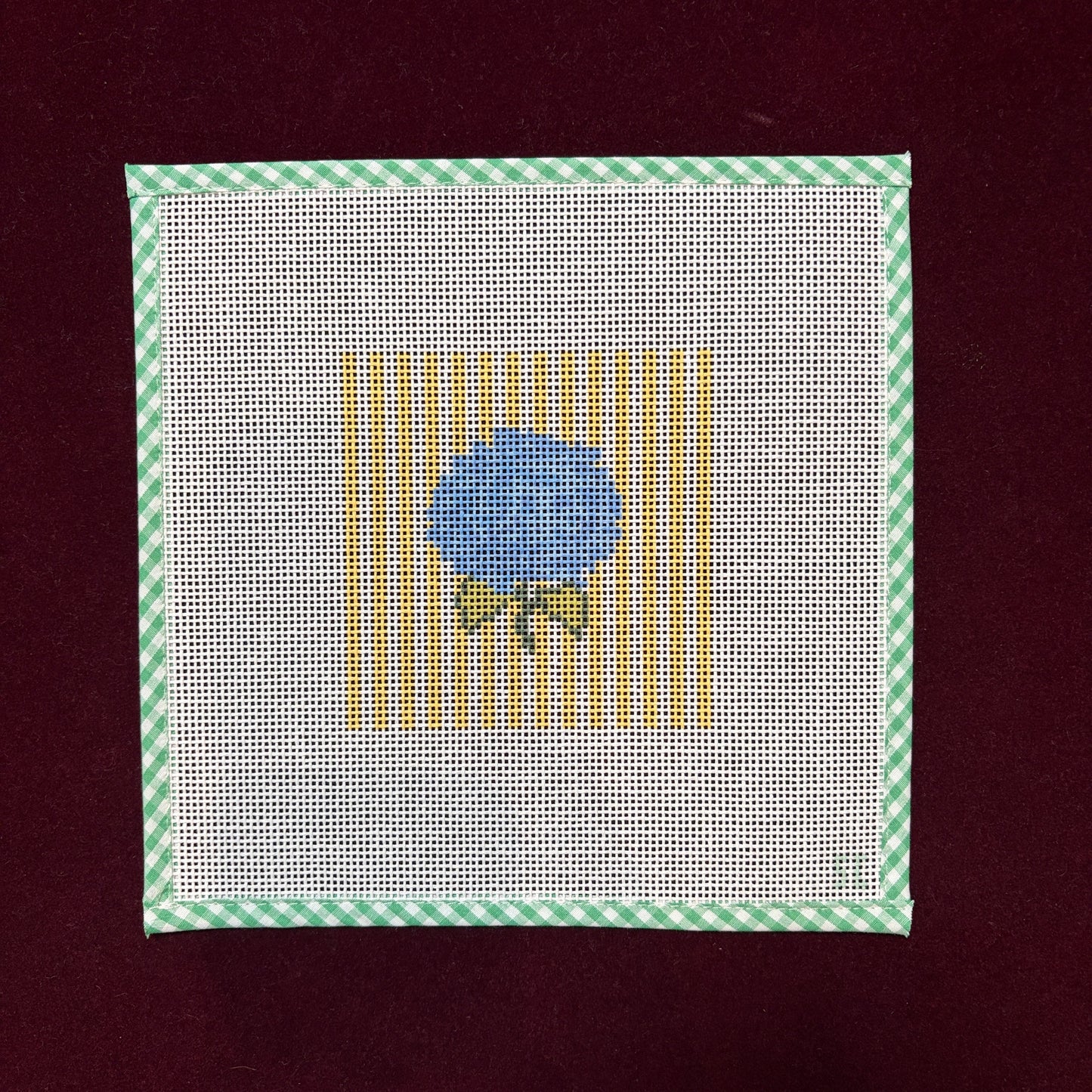 Hydrangea Yellow-Needlepoint Canvas-Strawberry Club-The Pepper Pot Barrington, IL