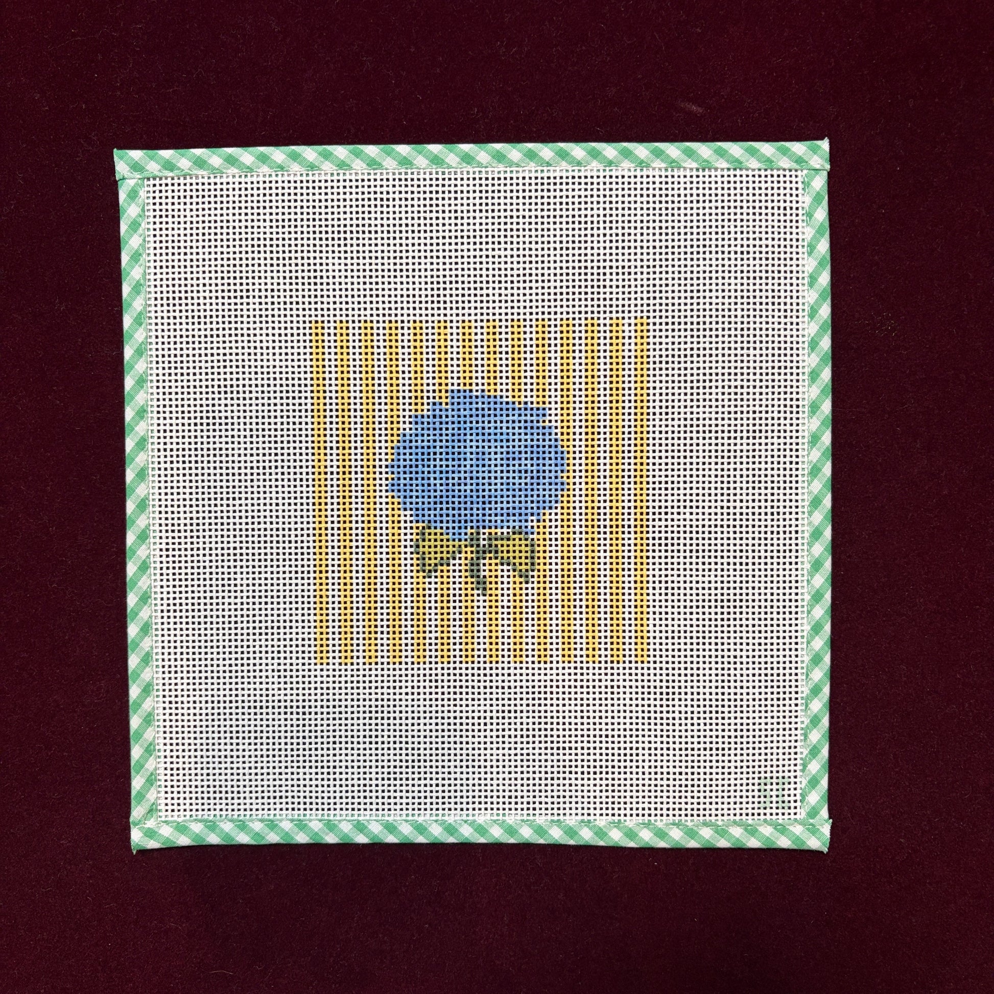 Hydrangea Yellow-Needlepoint Canvas-Strawberry Club-The Pepper Pot Barrington, IL