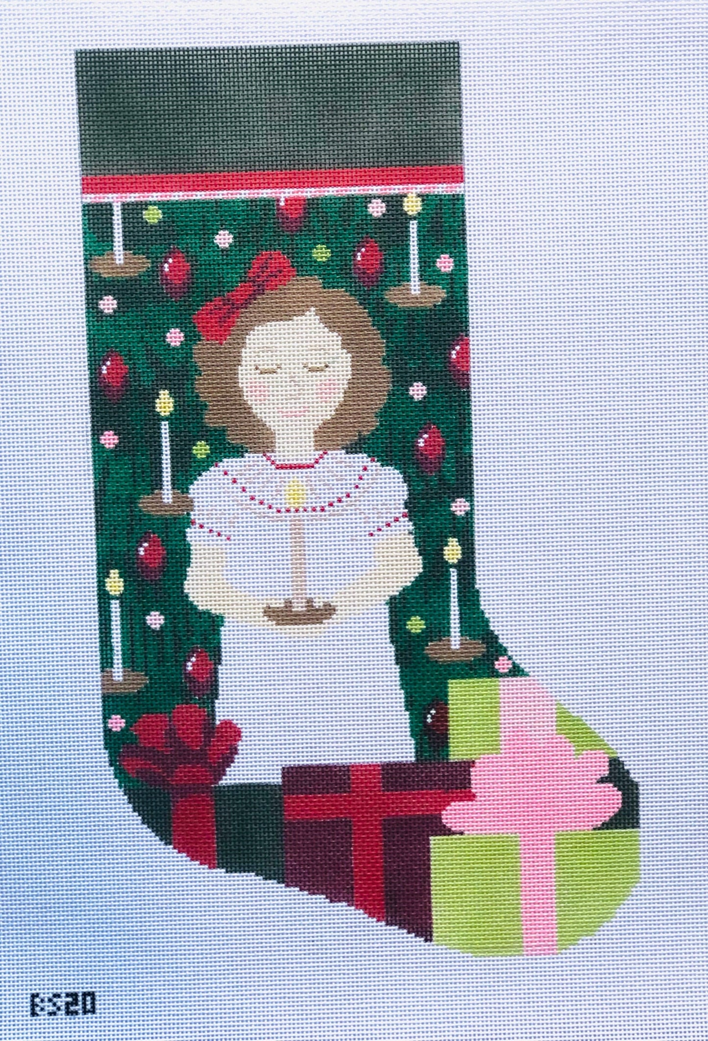 I Believe Bauble Stocking Canvas August Trunk Show-Needlepoint Canvas-KCN Designers-The Pepper Pot Barrington, IL
