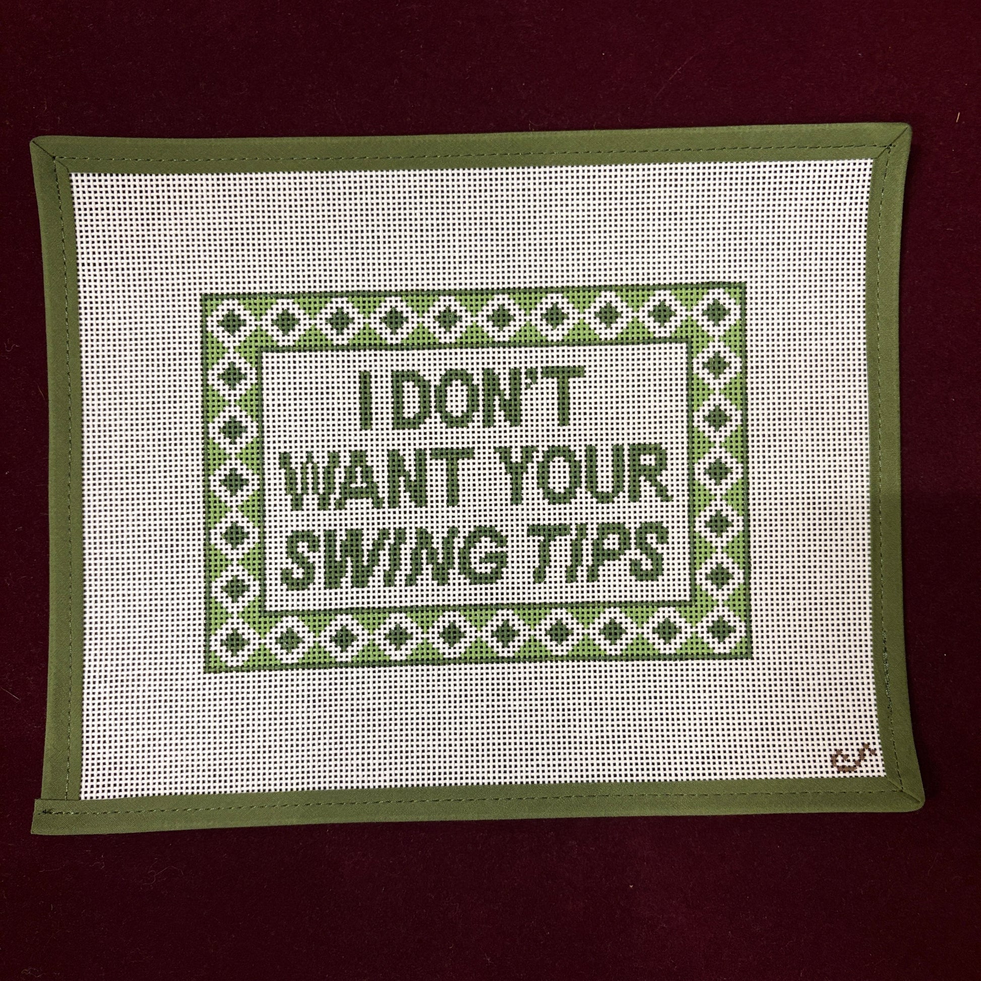 I Don't Want Your Swing Tips-Needlepoint Canvas-Sunday Shoppe-The Pepper Pot Barrington, IL