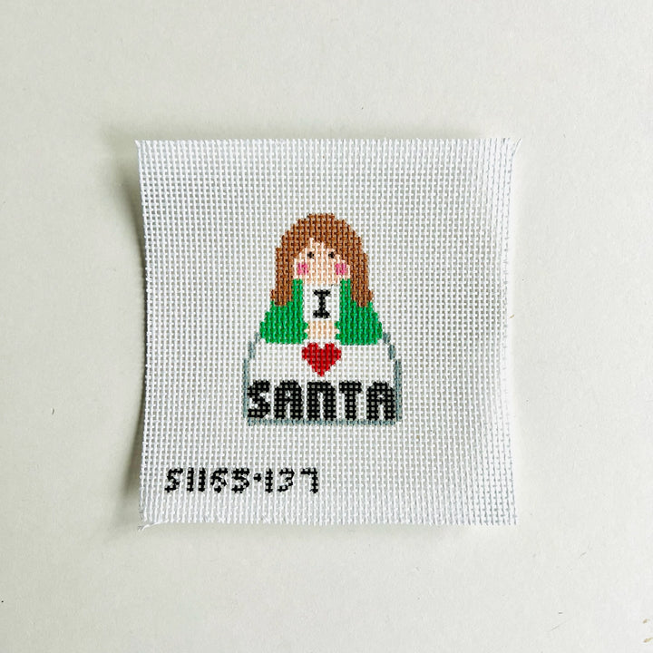 I Heart Santa Angel August Trunk Show-Needlepoint Canvas-KCN Designers-The Pepper Pot Barrington, IL