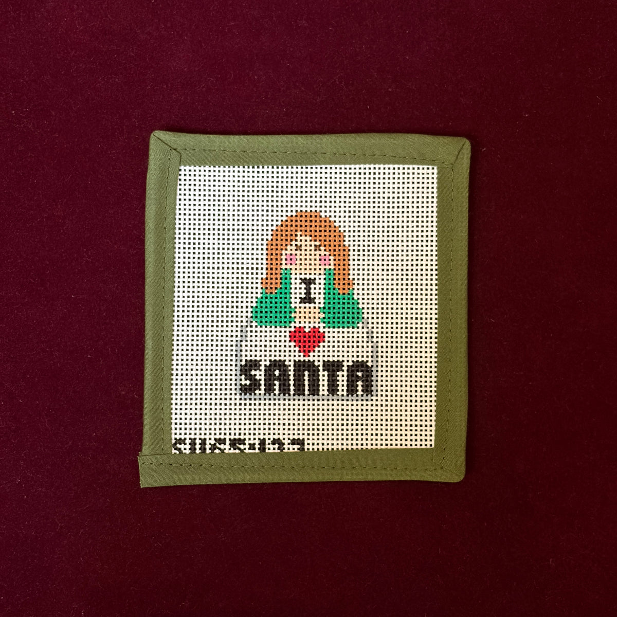 I Heart Santa Stitch-It Angel-Needlepoint Canvas-KCN Designers-The Pepper Pot Barrington, IL