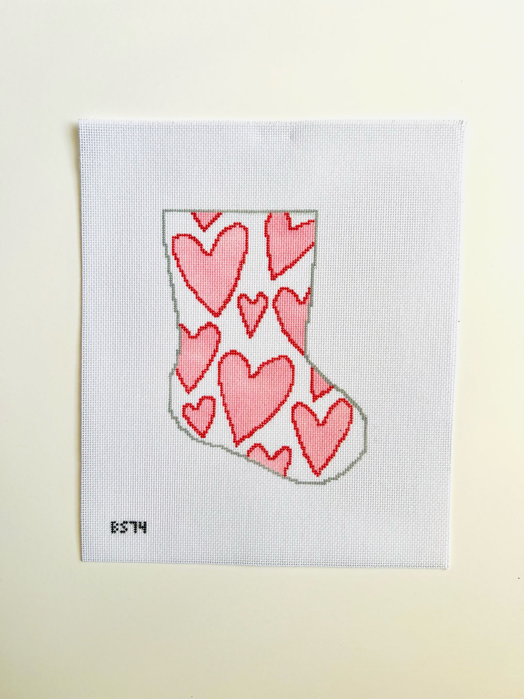 I love you more than hearts Ornament Sized Bauble Stocking August Trunk Show-Needlepoint Canvas-KCN Designers-The Pepper Pot Barrington, IL