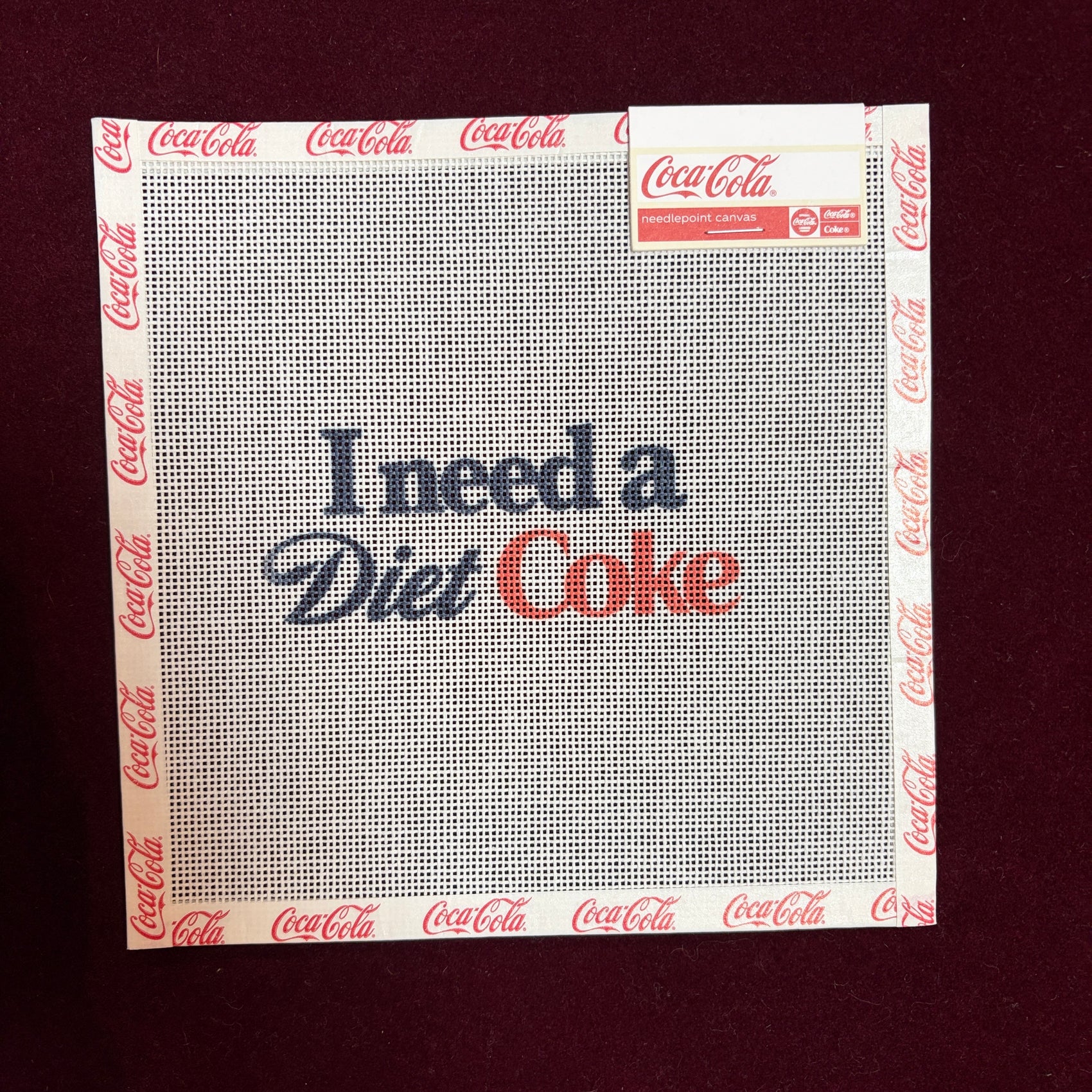 I Need a Diet Coke-Needlepoint Canvas-KAN Wholesale-The Pepper Pot Barrington, IL