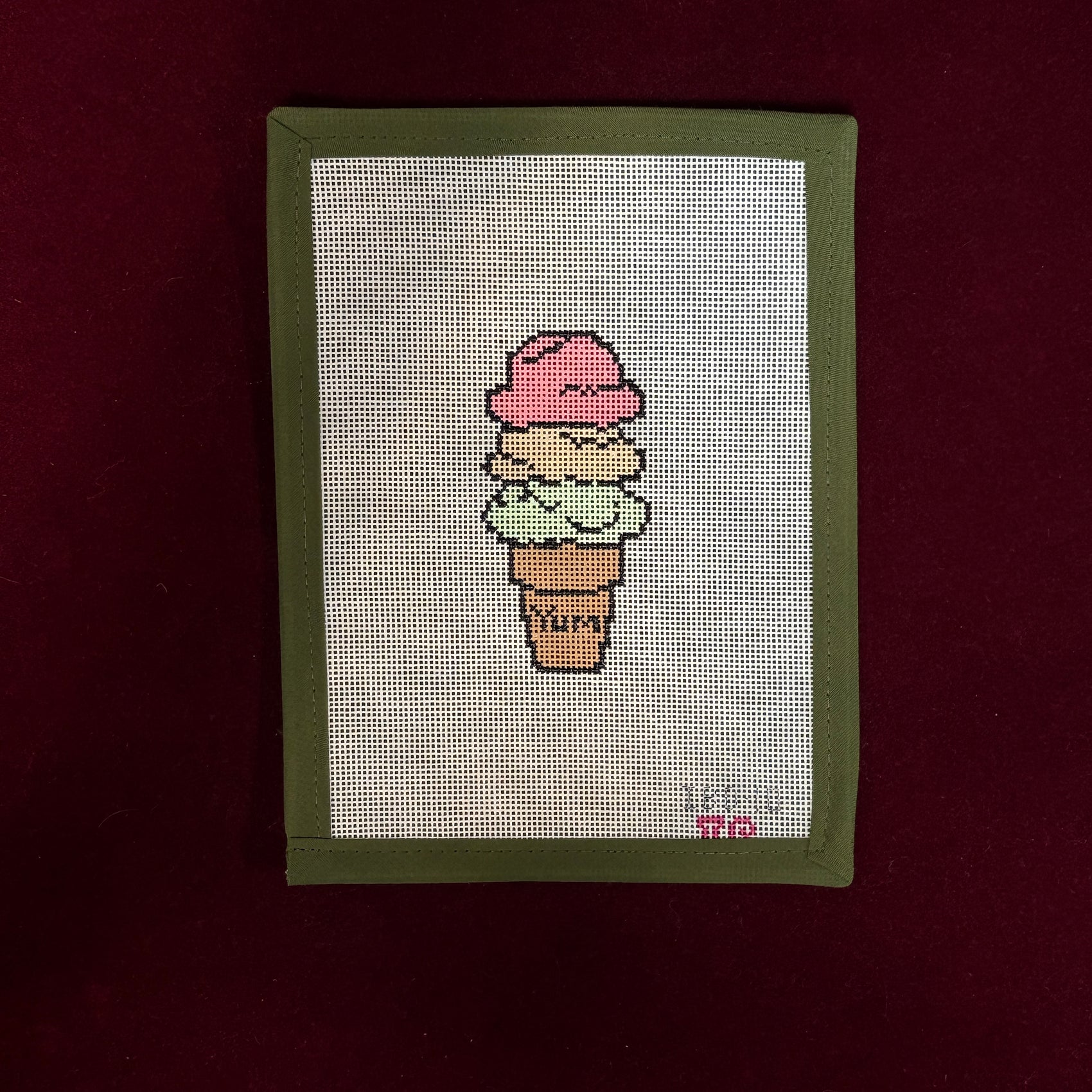Ice Cream-Needlepoint Canvas-Stitchtent-The Pepper Pot Barrington, IL