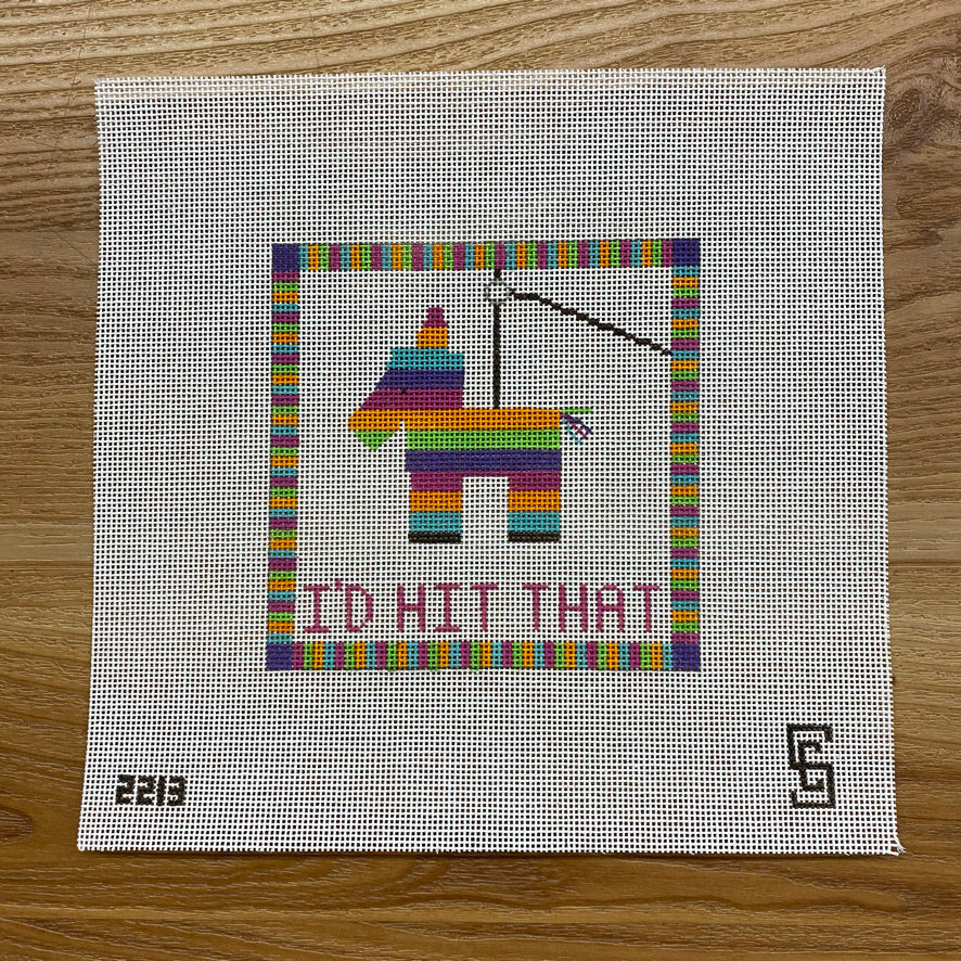 I'd Hit That Canvas August Trunk Show-Needlepoint Canvas-KCN Designers-The Pepper Pot Barrington, IL