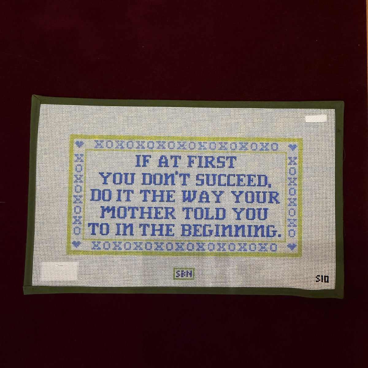 If At First...Mother-Needlepoint Canvas-Susan Battle Needlepoint-The Pepper Pot Barrington, IL