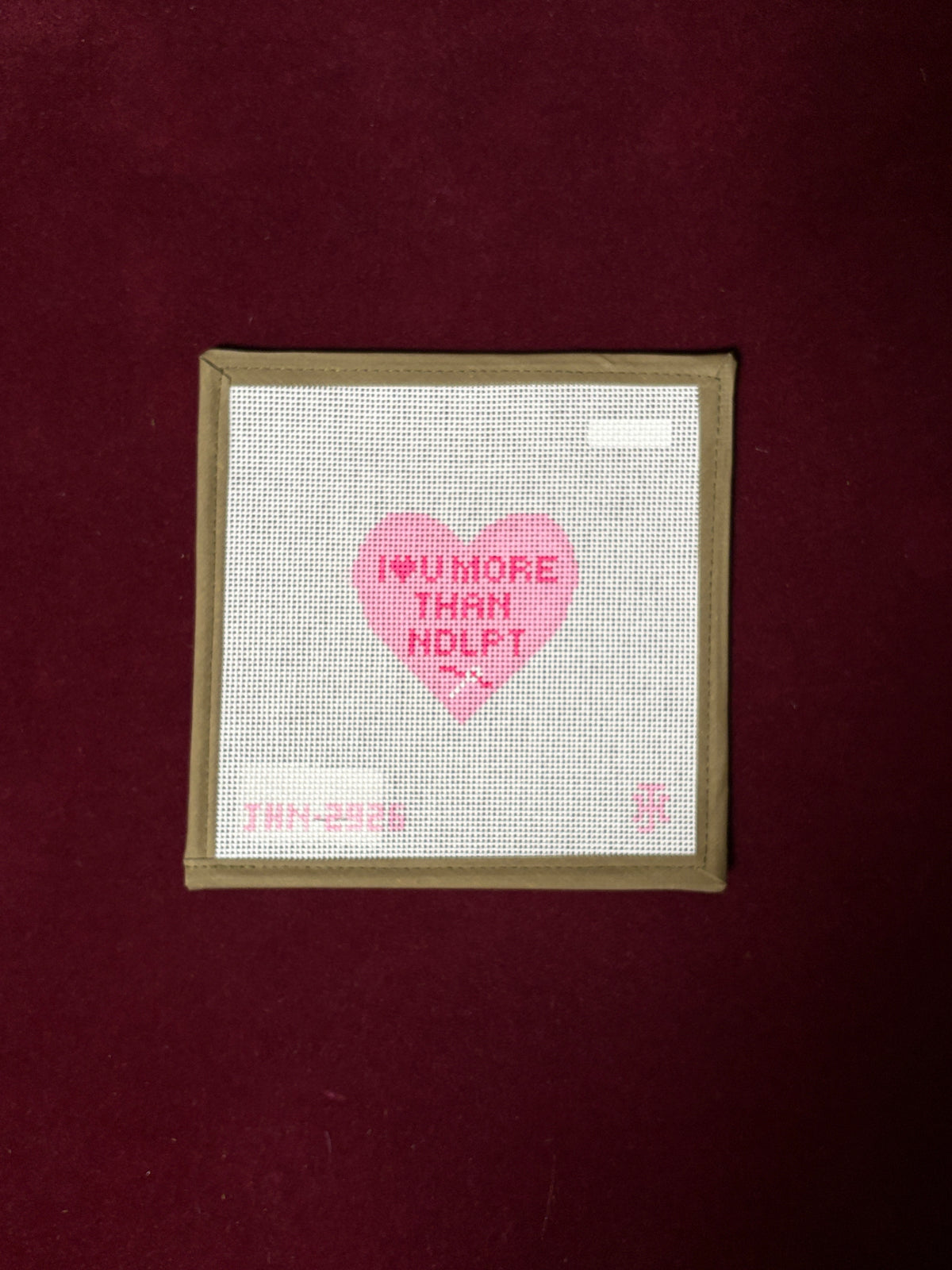 ILYMT Ndlpt, Pink-Needlepoint Canvas-Jennifer Hall Needlepoint-The Pepper Pot Barrington, IL