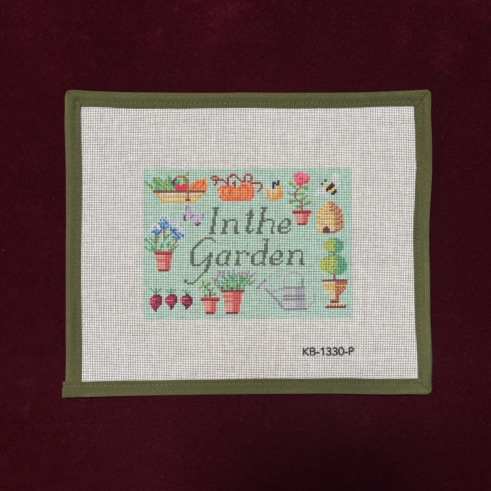 In The Garden Sign-Needlepoint Canvas-Bradley Needlepoint-The Pepper Pot Barrington, IL