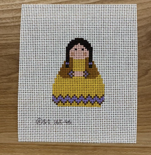 Indian Girl Angel August Trunk Show-Needlepoint Canvas-KCN Designers-The Pepper Pot Barrington, IL