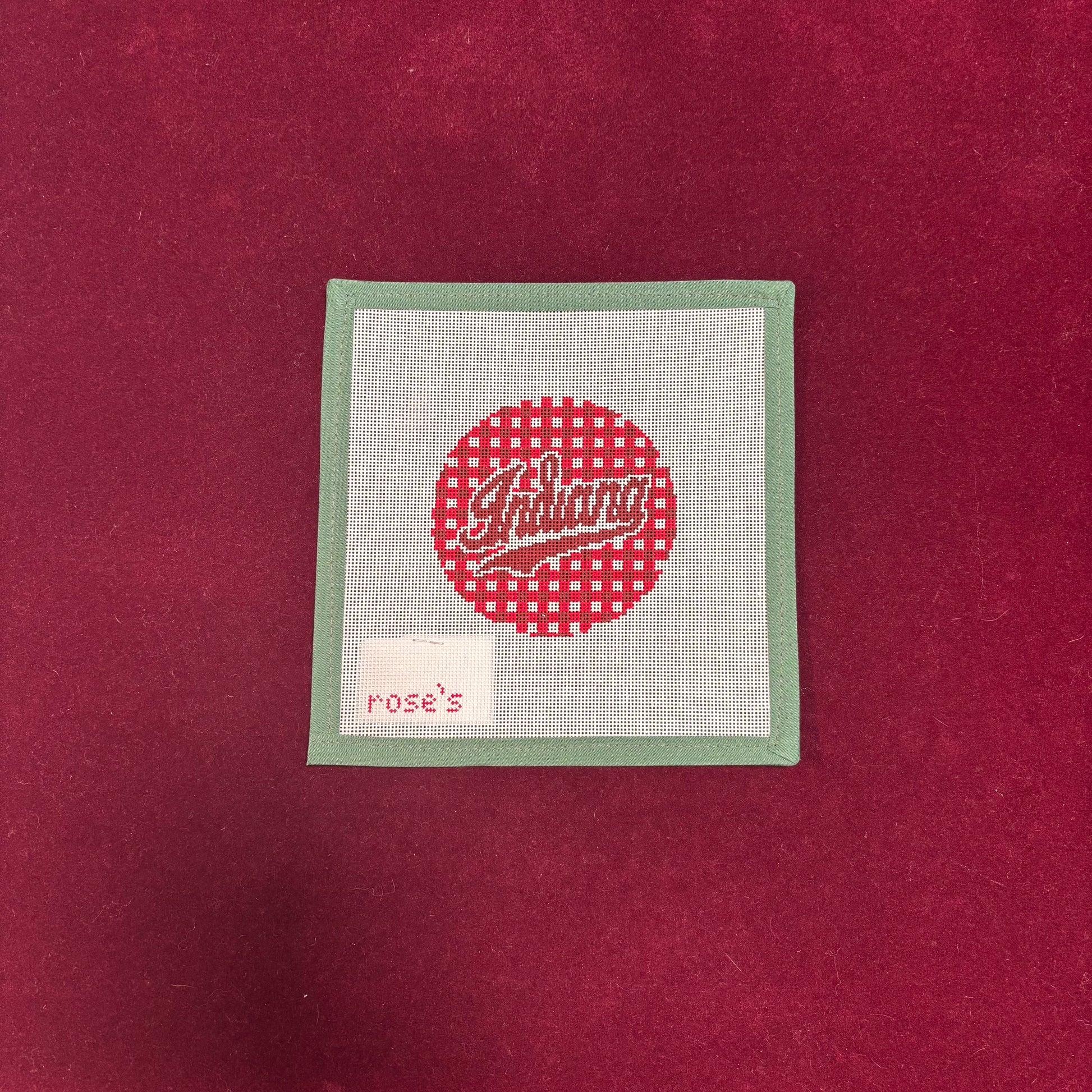 Indiana 4" Gingham Round-Canvas-Rose's Needlepoint Shop-The Pepper Pot