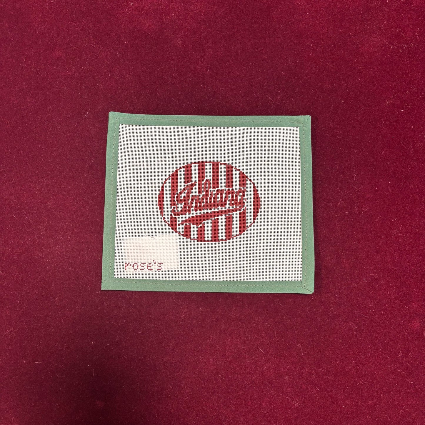 Indiana Candy Stripe Oval-Canvas-Rose's Needlepoint Shop-The Pepper Pot