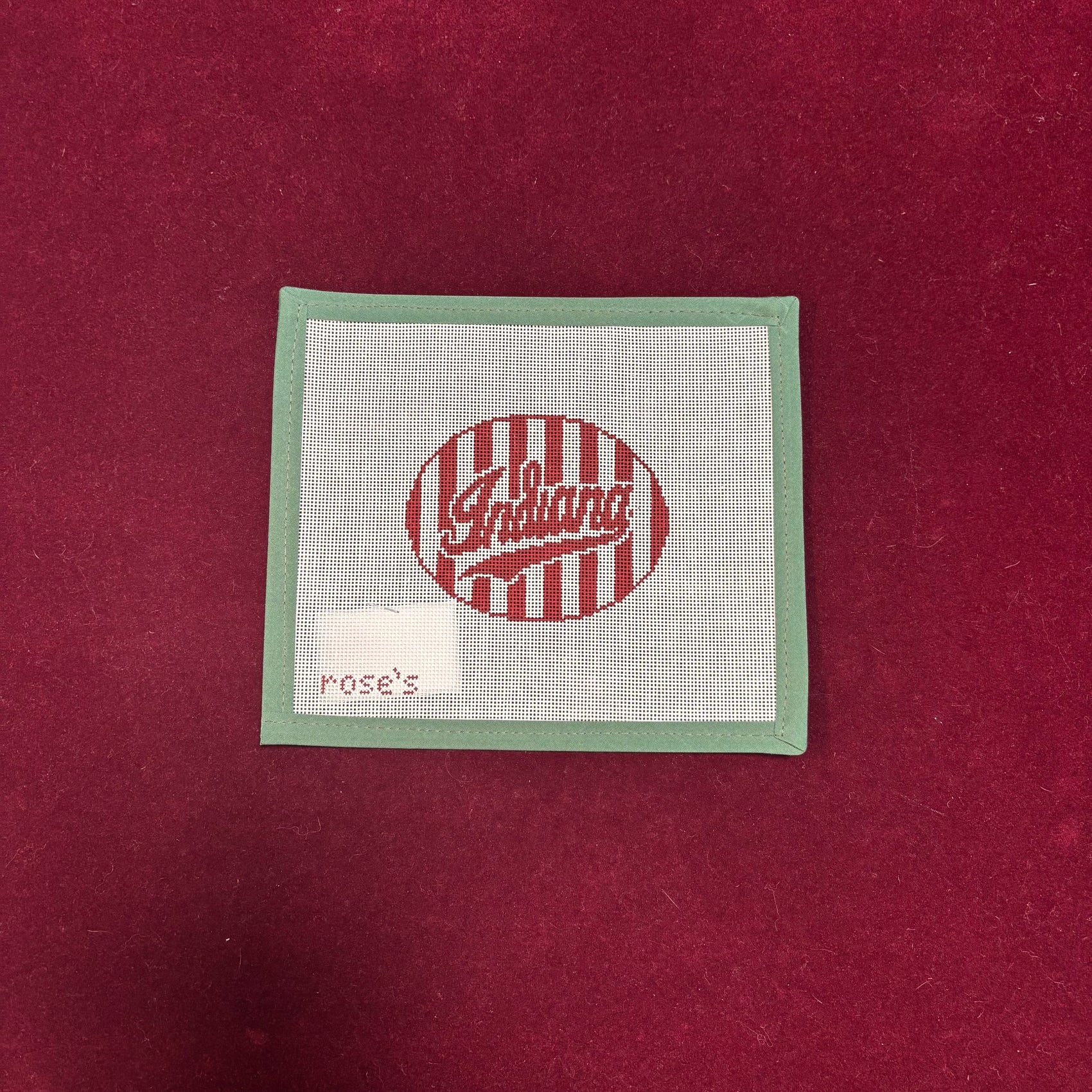 Indiana Candy Stripe Oval-Canvas-Rose's Needlepoint Shop-The Pepper Pot